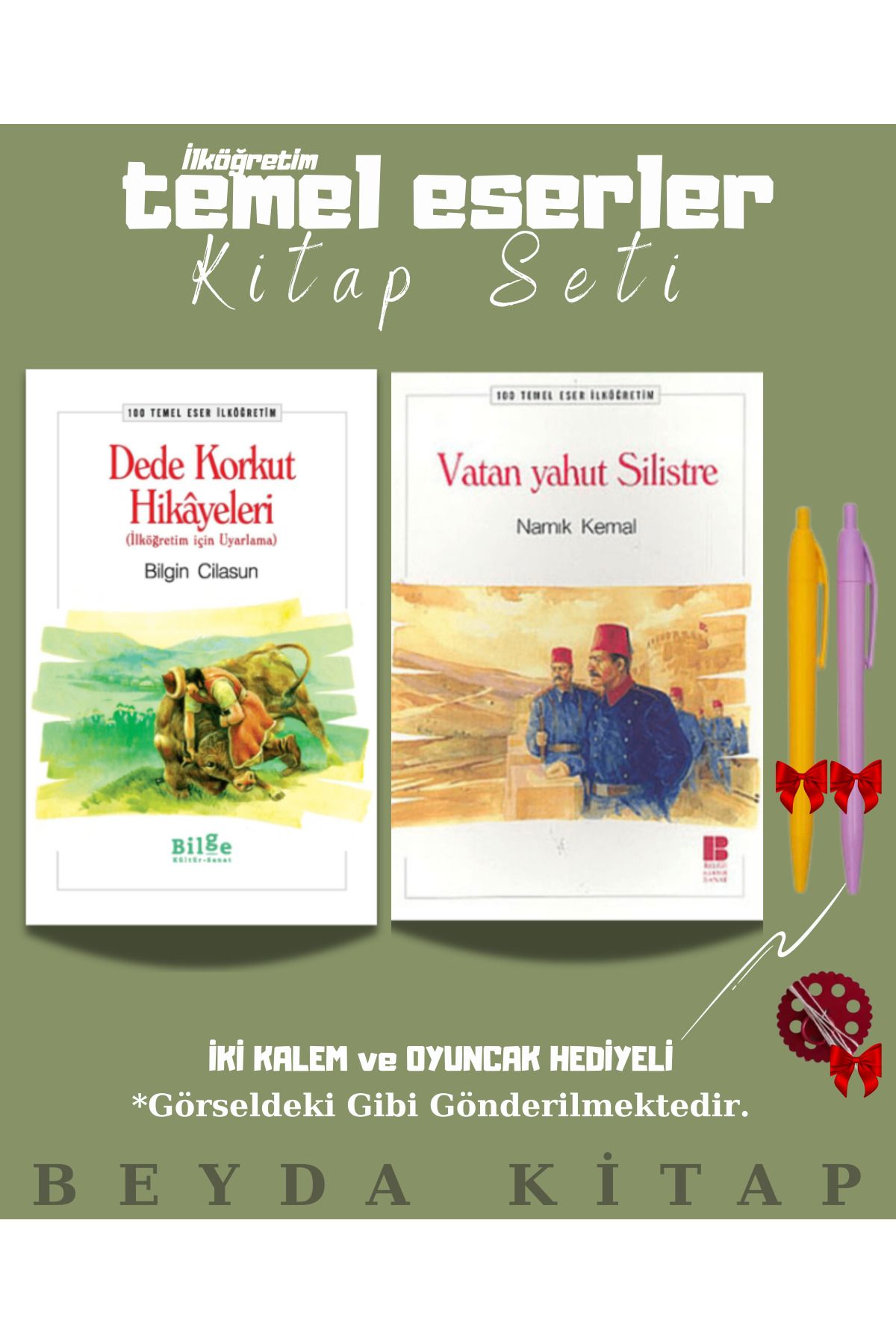 Bilge Kültür Sanat Dede Korkut Hikayeleri - Vatan Yahut Silistre - Oyuncak ve Kalem Hediye - 100 Temel Eser Kitap Seti