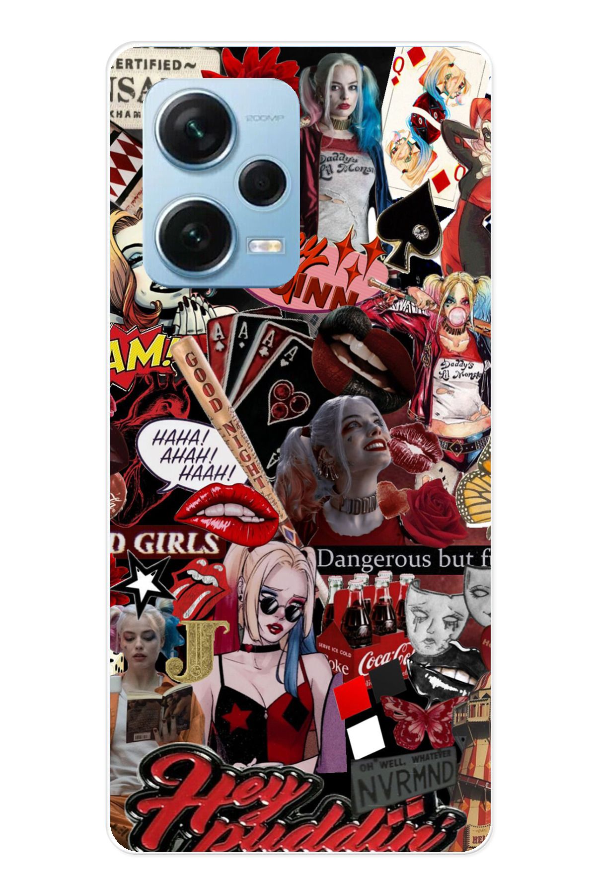 TechTree Redmi Note 12 PRO 5G Uyumlu Harley Quinn Şeffaf Silikon Kılıf