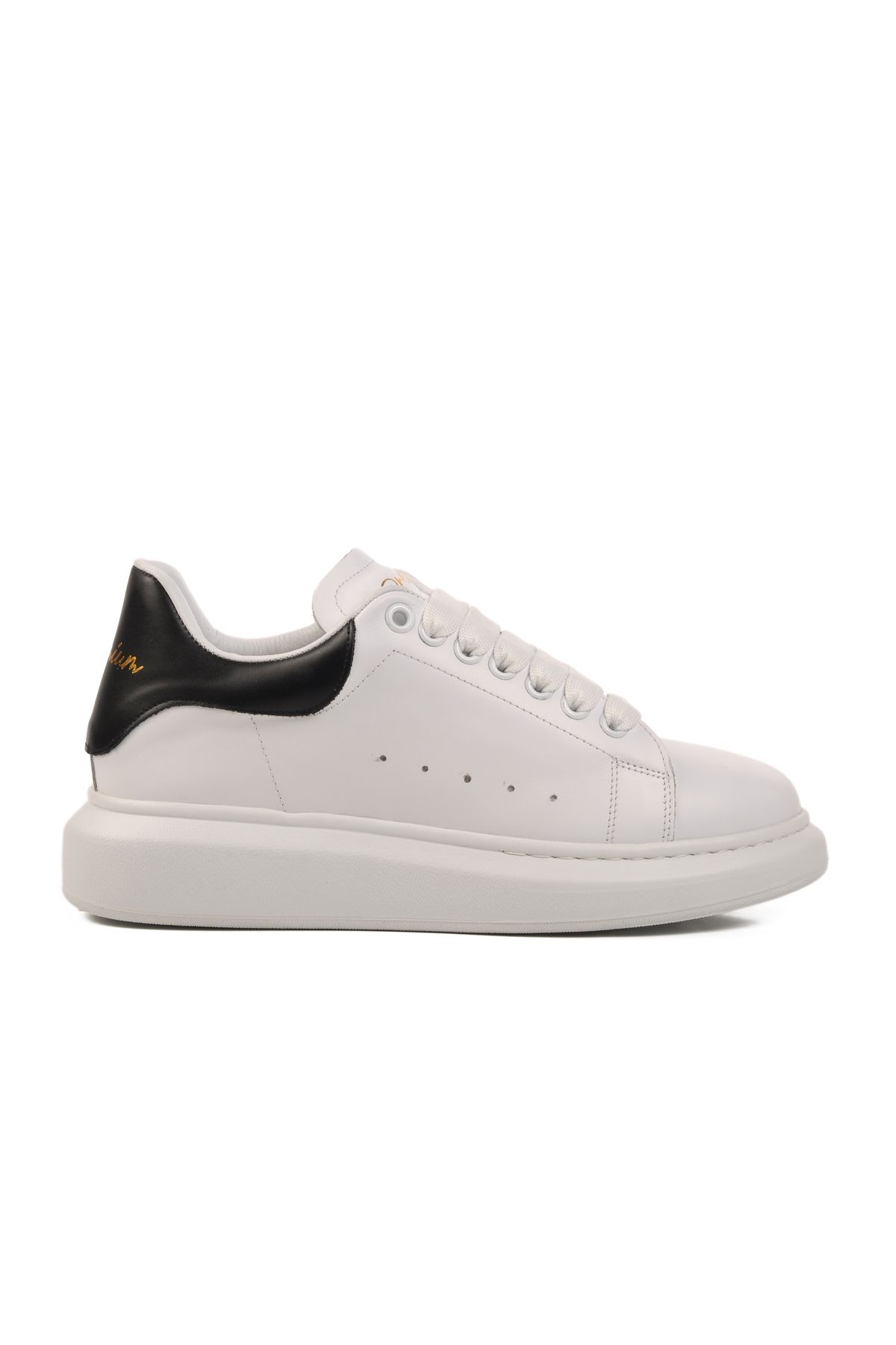 Aspor Beyaz Siyah Hakiki Deri Erkek Sneaker Premium