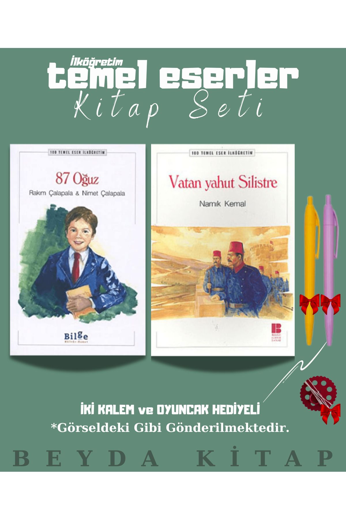 Bilge Kültür Sanat 87 Oğuz - Vatan Yahut Silistre - Oyuncak ve Kalem Hediyeli - 100 Temel Eser Kitap Seti