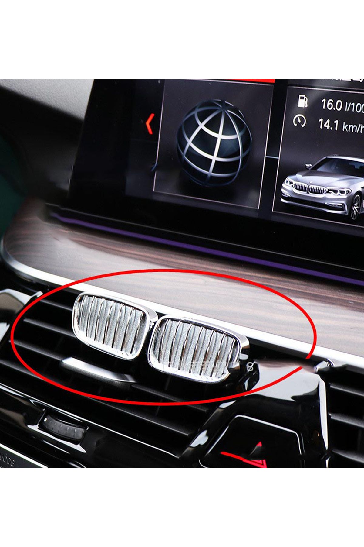 XMOD Bmw Izgara Kokusu Gümüş Panjur Dizayn Metal İki Adet Yedek Kokulu