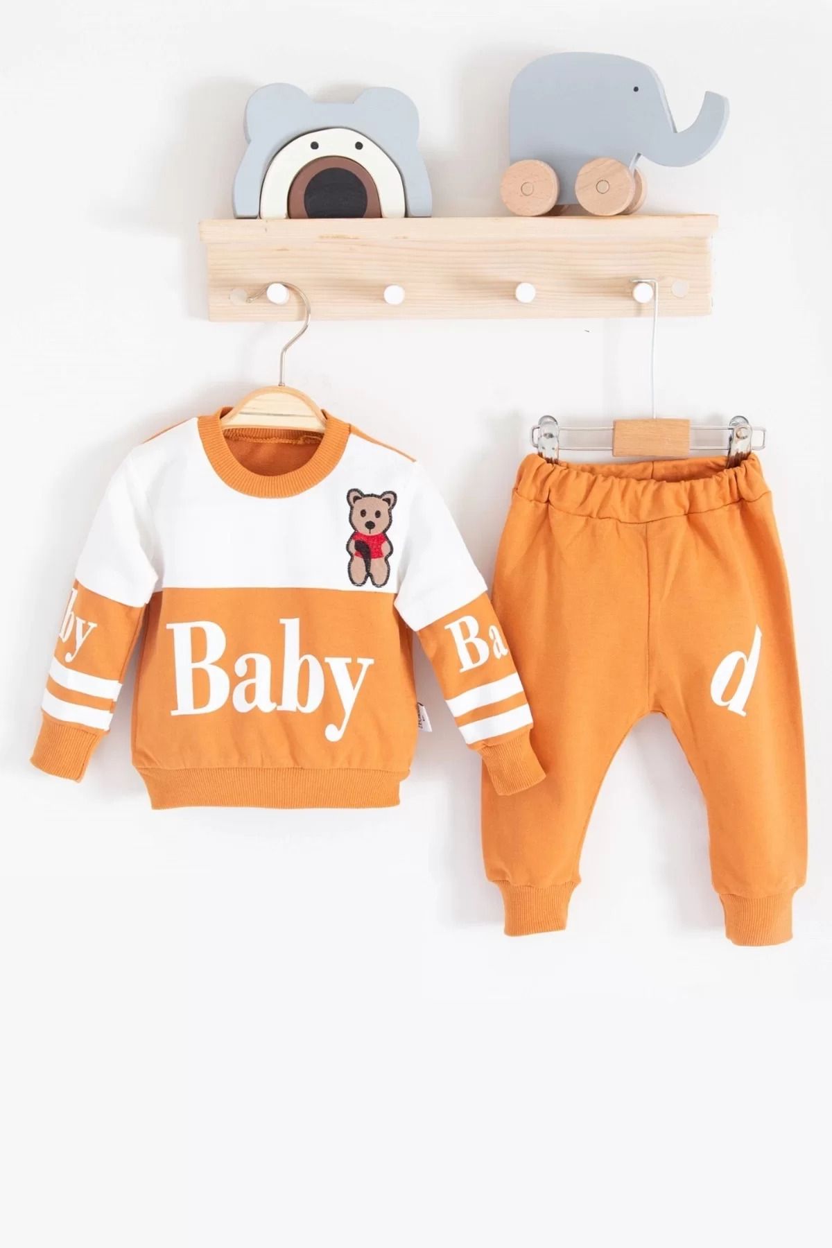 Shop58 Baby Desenli 2'li % 100 Pamuk Erkek Bebek Takımı