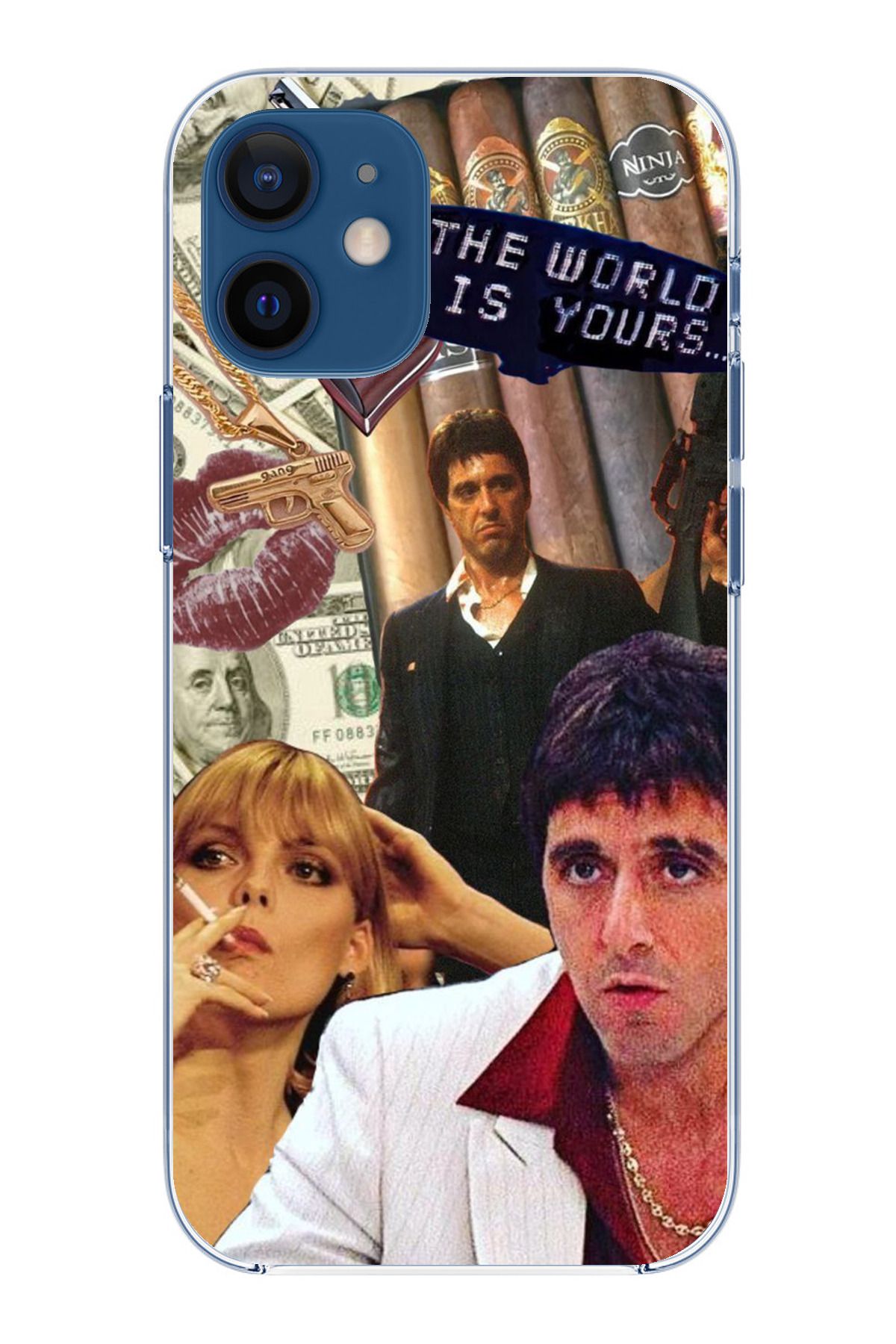 TechTree iPhone 12 Mini Uyumlu The Worlds is Yours Tasarımlı Şeffaf Silikon Kılıf