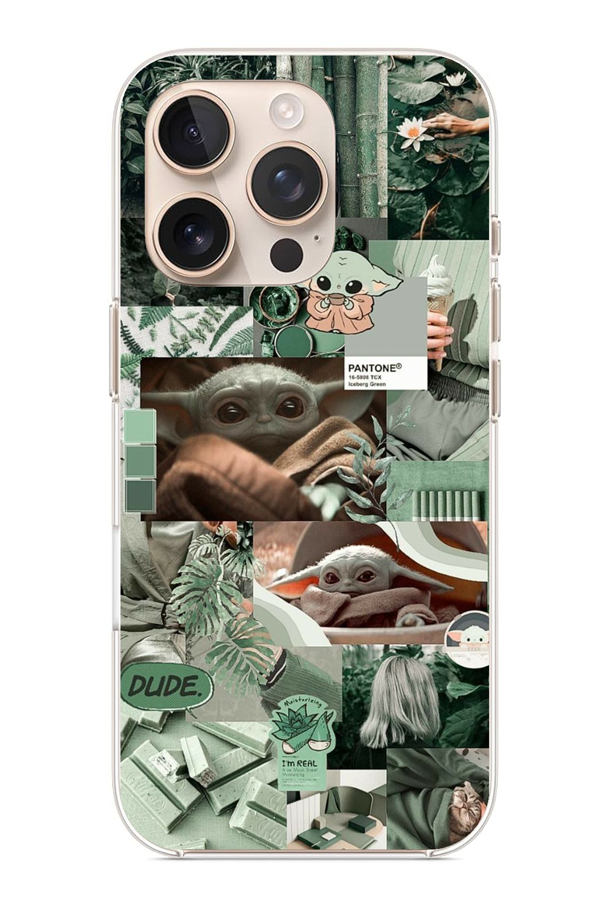 TechTree iPhone 16 Pro Max Uyumlu Yoda Kolaj Şeffaf Silikon Kılıf