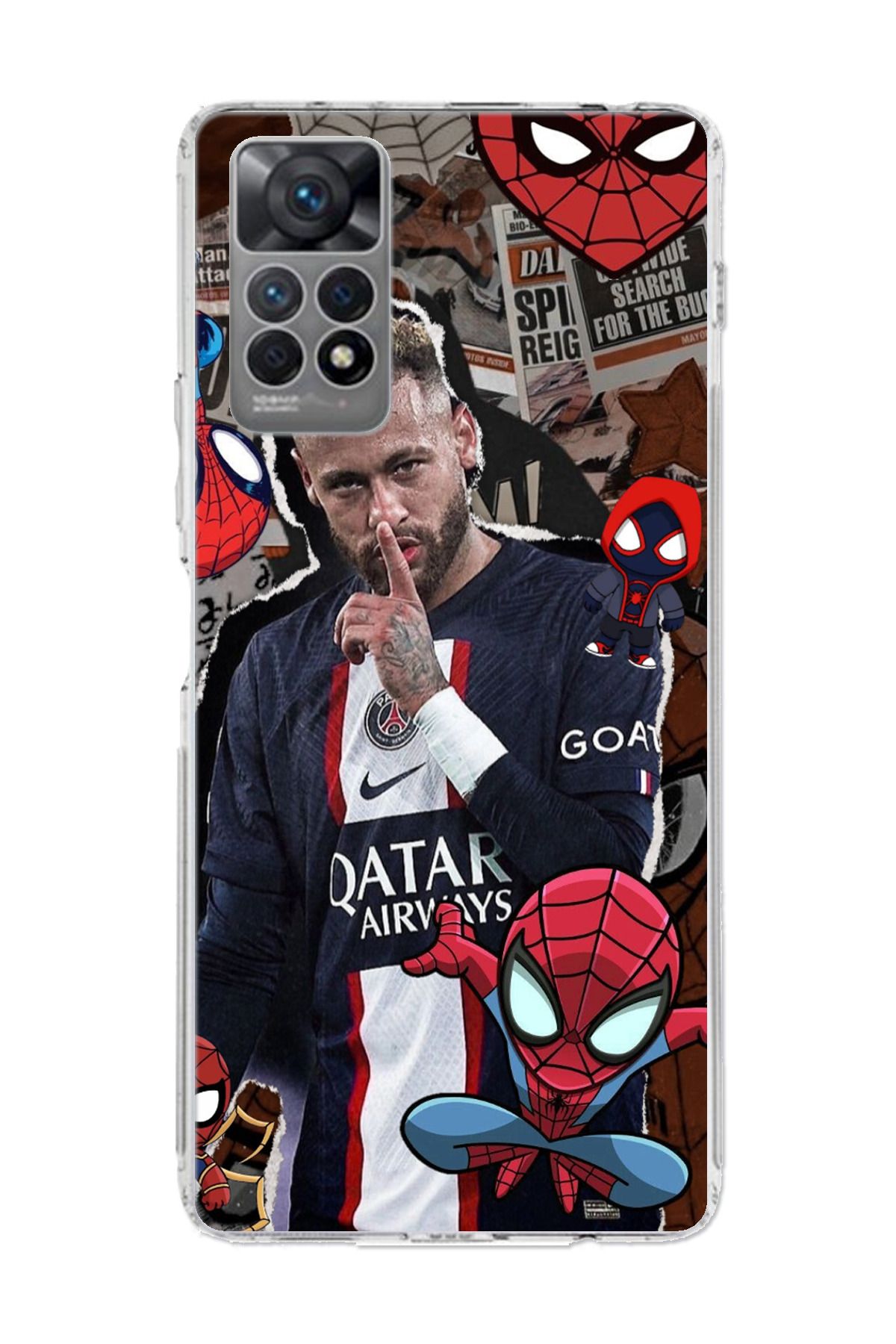 TechTree Redmi Note 12 PRO 4G Uyumlu Neymar PSG Şeffaf Silikon Kılıf
