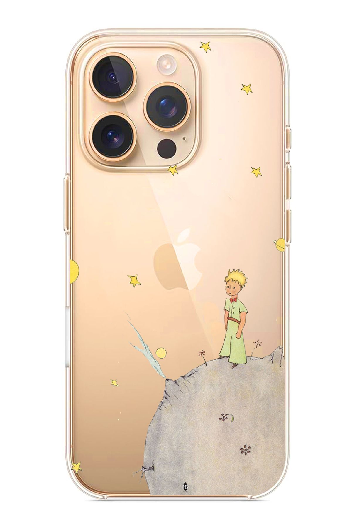 TechTree iPhone 16 Pro Uyumlu Küçük Prens Tasarımlı Şeffaf Silikon Kılıf