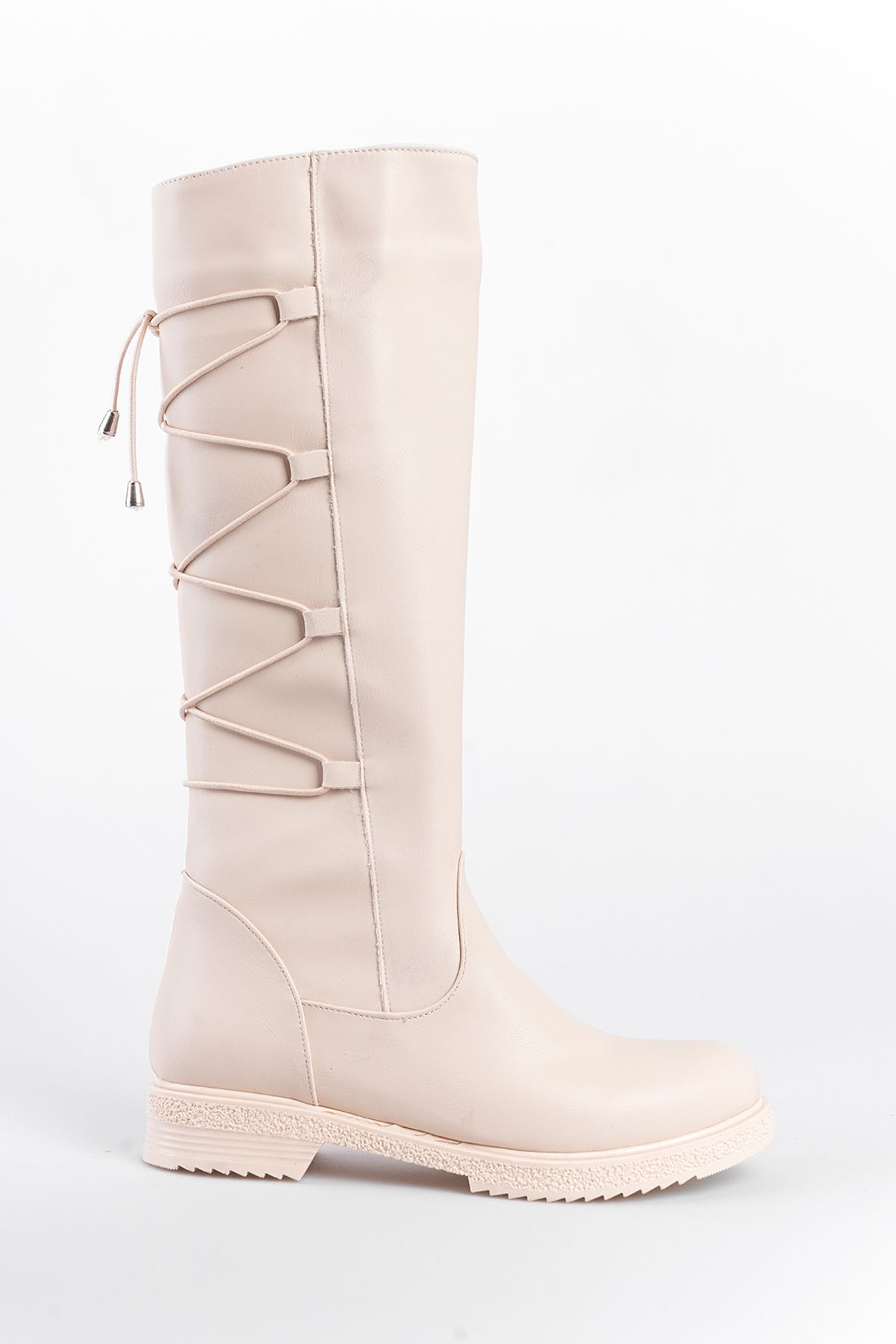Capone Outfitters-Kniehohe Damenstiefel mit Schnürung hinten – seitlicher Reißverschluss 3