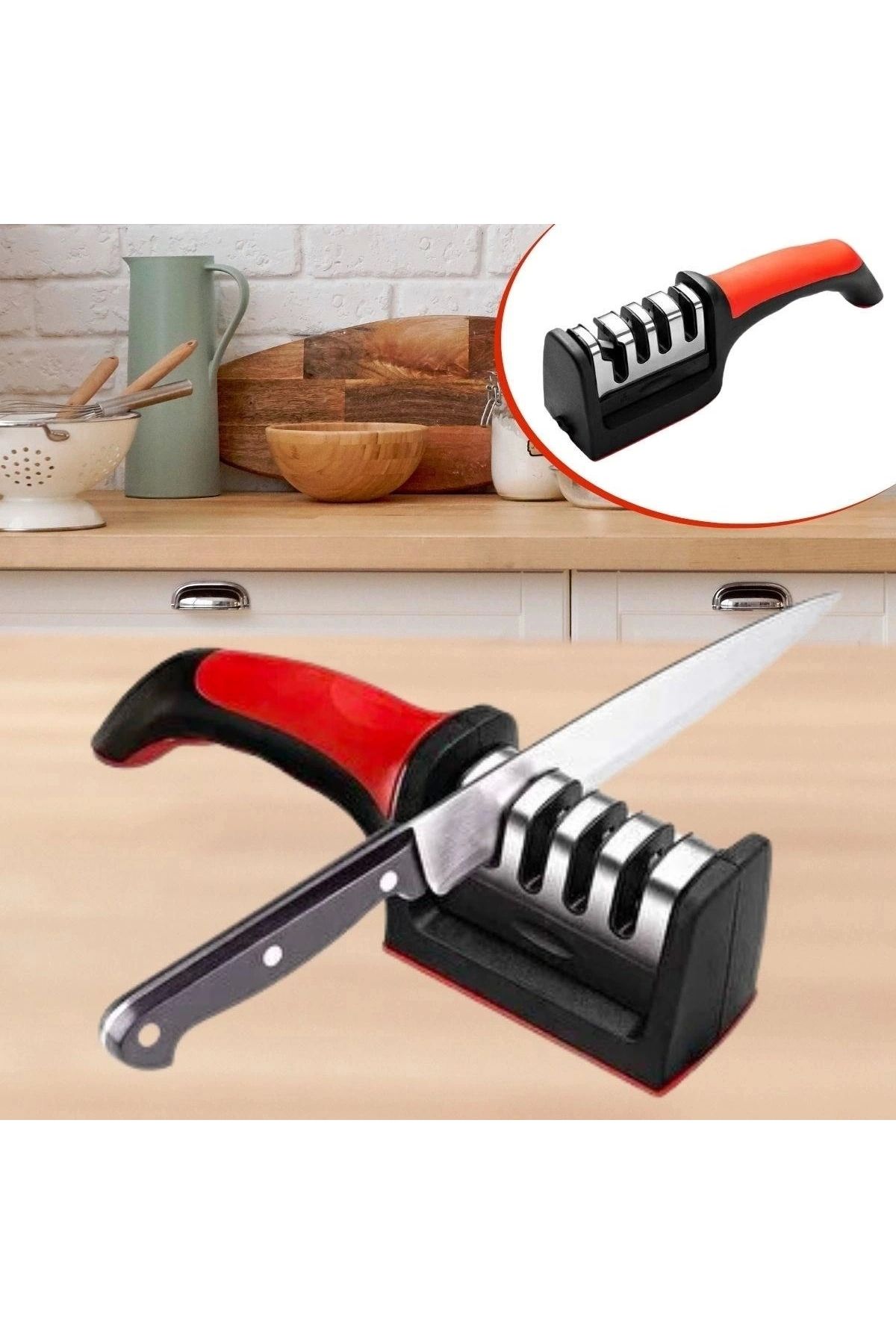 STOREMAX 4 Aşamaları Kaymaz Taban Hızlı Bıçak Makas Bileme Aracı (5047)