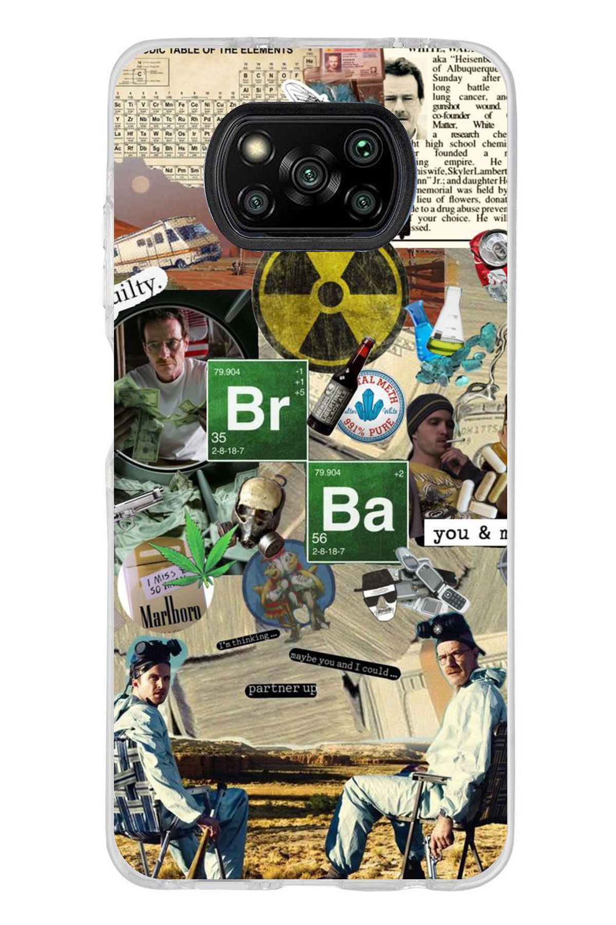 TechTree Poco X3 / NFC / PRO Uyumlu Breaking Bad Kolaj Şeffaf Silikon Kılıf