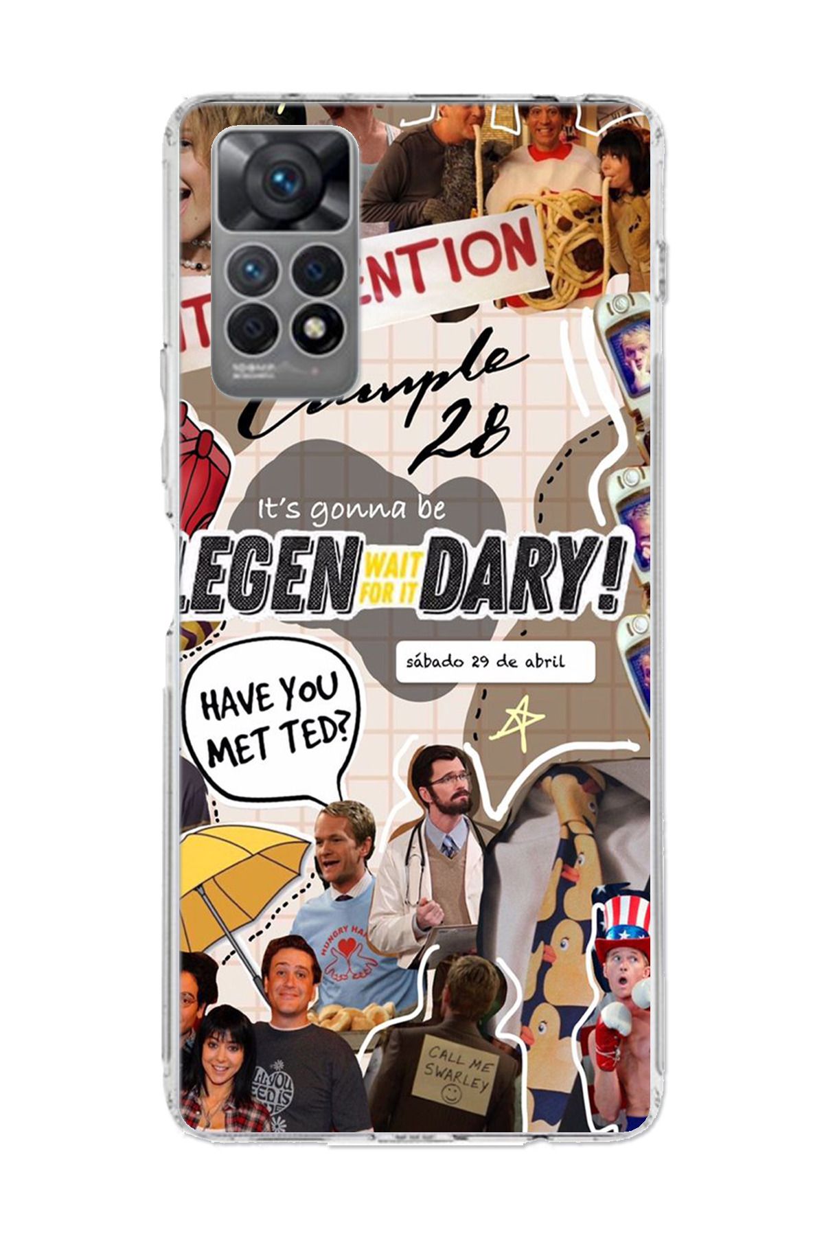TechTree Redmi Note 12 PRO 4G Uyumlu Retro Gazete How i met your mother Tasarımlı Şeffaf Silikon Kılıf