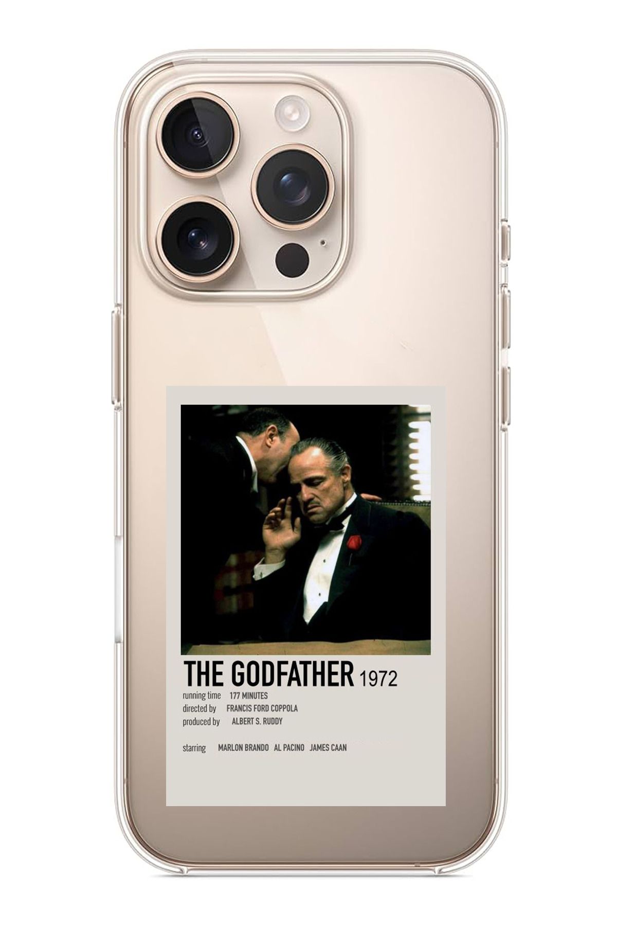 TechTree iPhone 16 Pro Max Uyumlu The GodFather Baba Poster Tasarımlı Şeffaf Silikon Kılıf