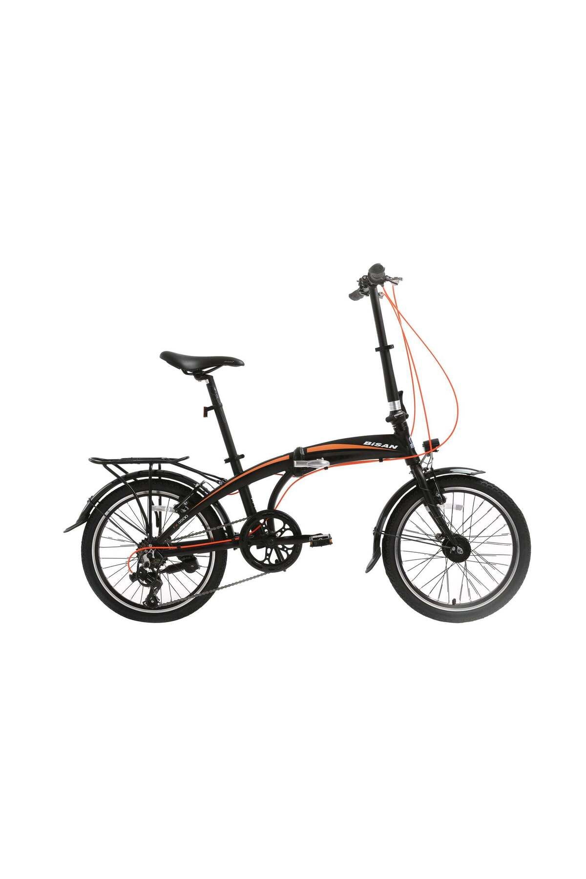 Bisan BİSAN FX 3500 TRN KATLANIR BİSİKLET MAT SİYAH turuncu Kadro: 32 CM Vites: 1x7 20"BLC