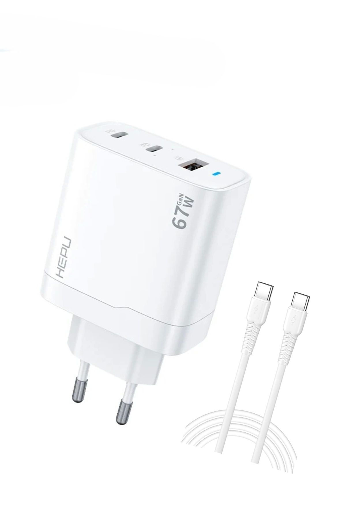 Blackbird Game Center Yeni Nesil GAN 67W 2X Type-C USB-C PD+1X USB QC Hızlı Şarj Adaptörü Hepu HP-C32