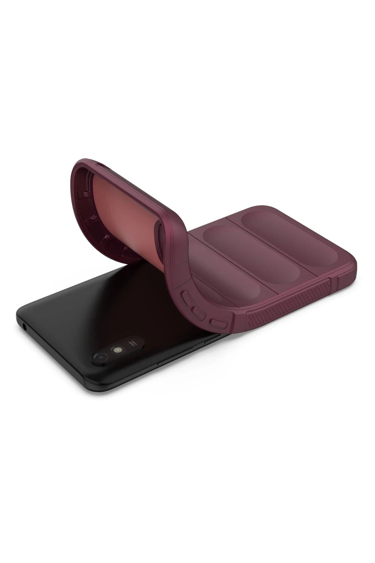 NewFace Xiaomi Redmi 9A Uyumlu  Kılıf Optimum Silikon - Bordo SVLRS