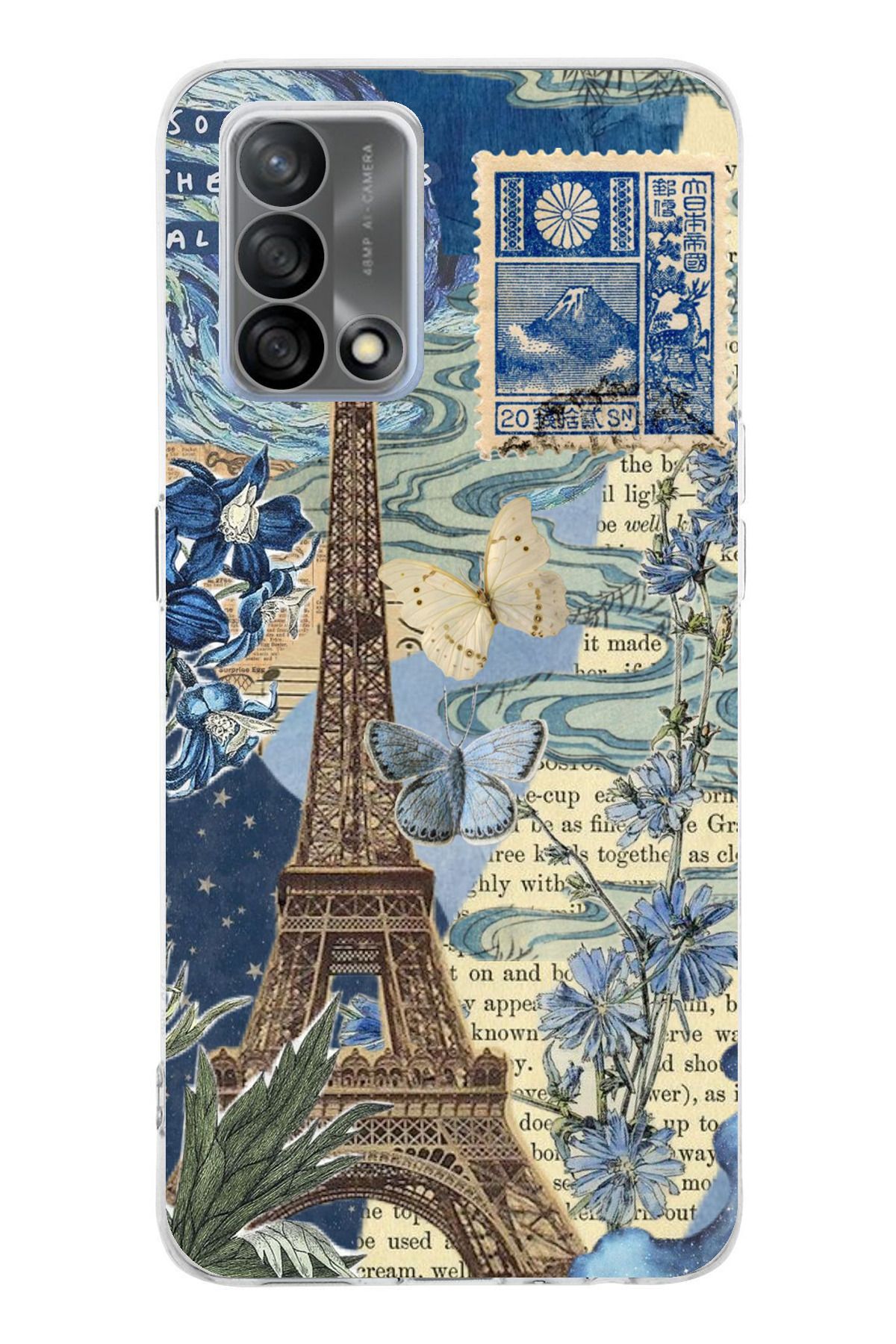 TechTree OPPO A74 Uyumlu Paris ve Eyfel Kulesi Şeffaf Silikon Kılıf