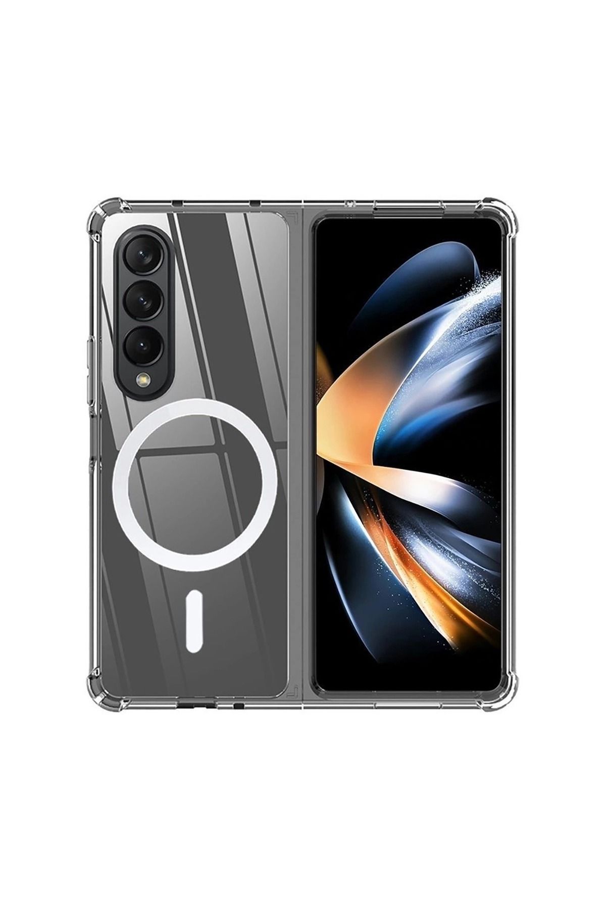 NANOSPACE Samsung Galaxy Z Fold 6 İle Uyumlu Magsafe Şeffaf Silikon Kılıf