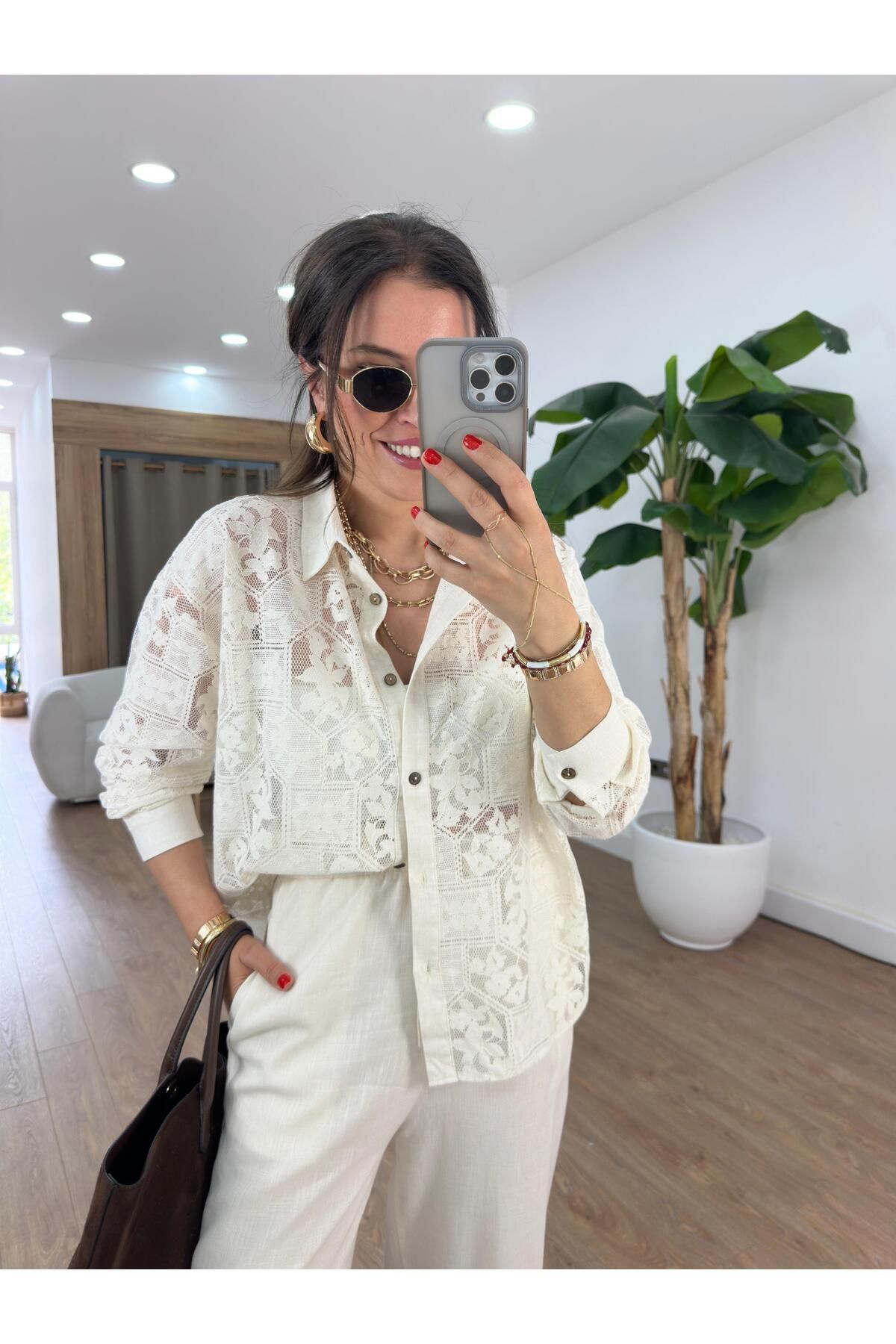 2she Full Dantel Detaylı Gömlek