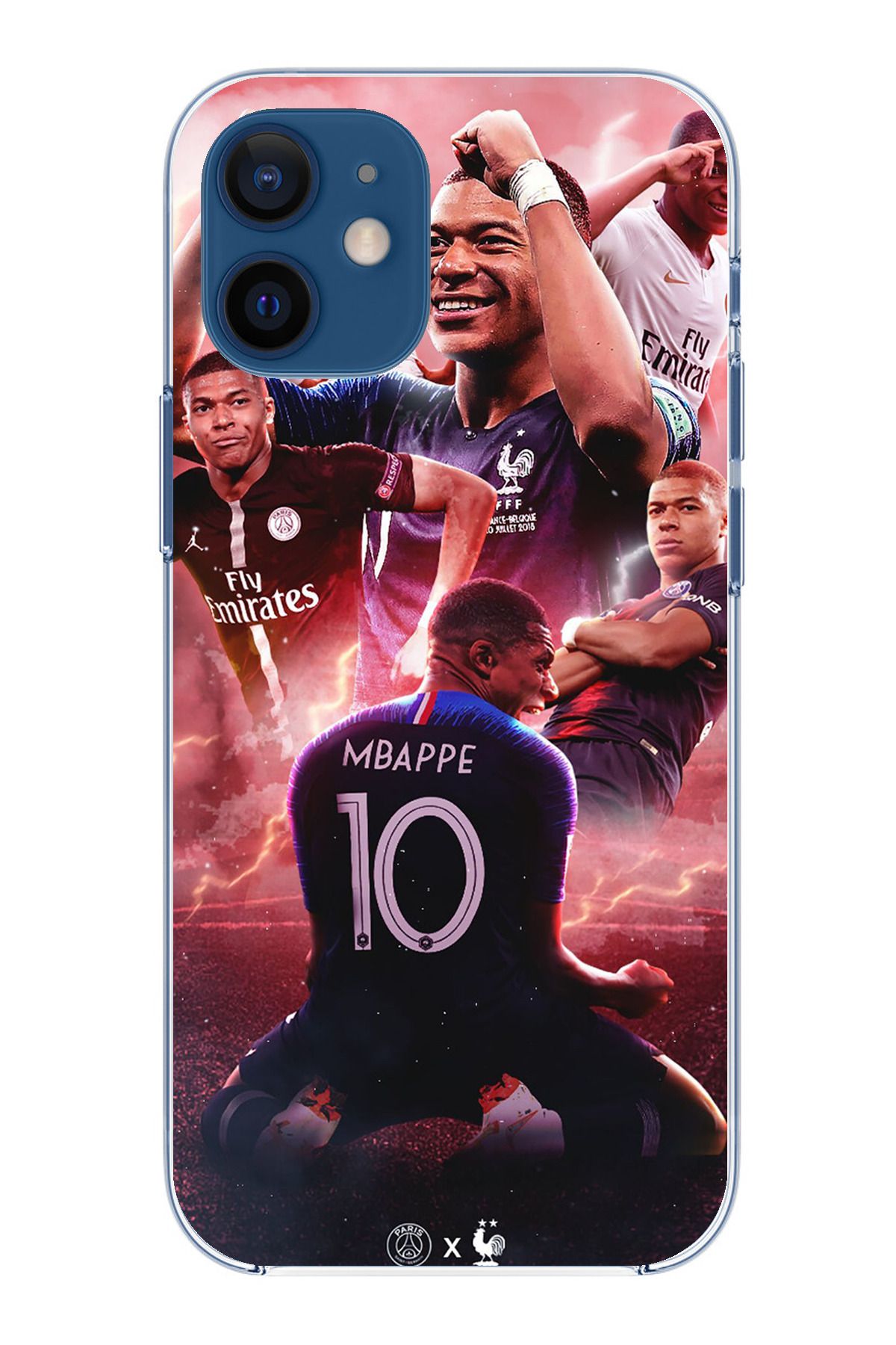 TechTree iPhone 12 Mini Uyumlu Mbappe Sevinçler Şeffaf Silikon Kılıf