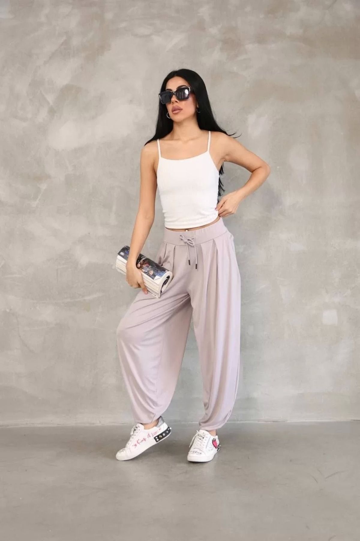 CVS Osy Modal Yumuşak Dokulu Kumaş Şalvar Pantalon - Bej