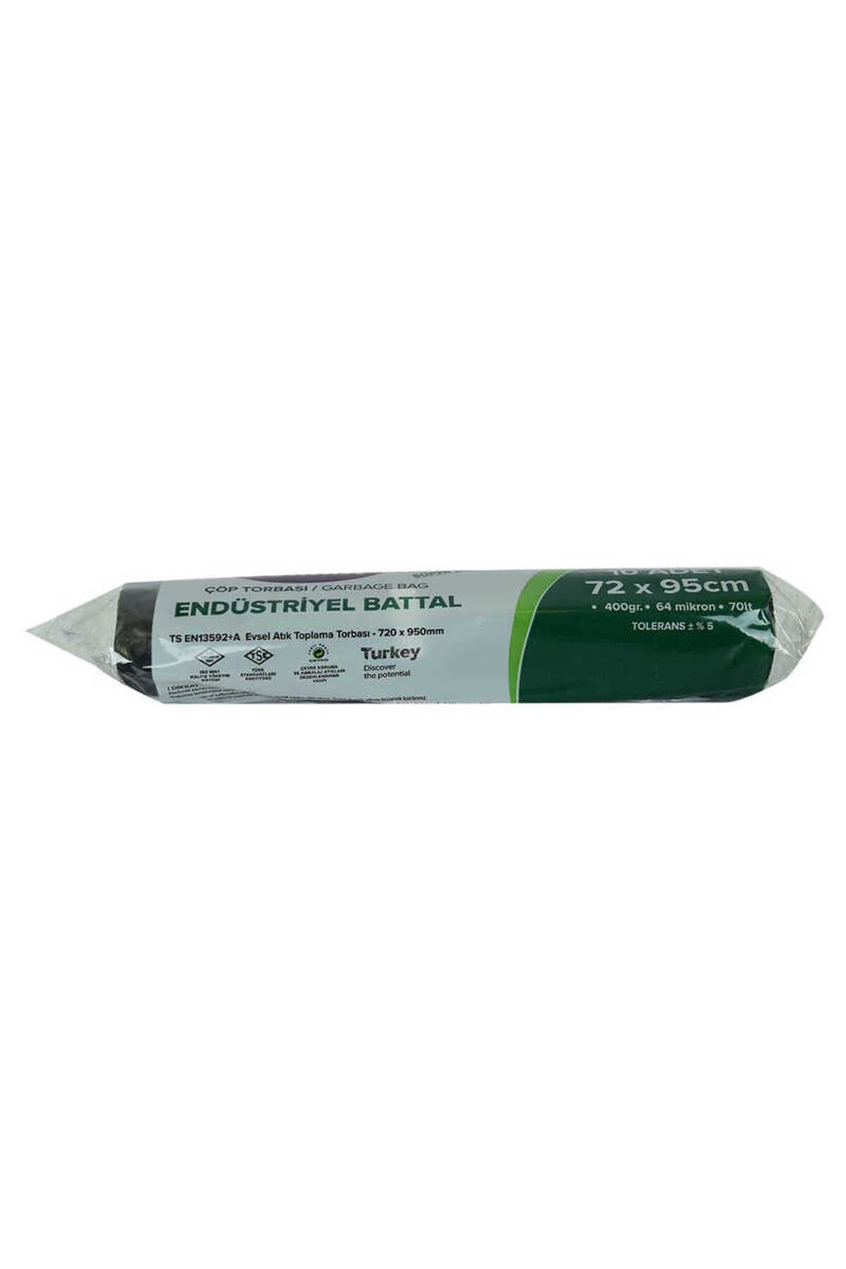 TimeStart Çöp Torbası Battal Boy 72x95Cm 400Gr 64Mikron 70Lt Siyah Rulo 10 Adet