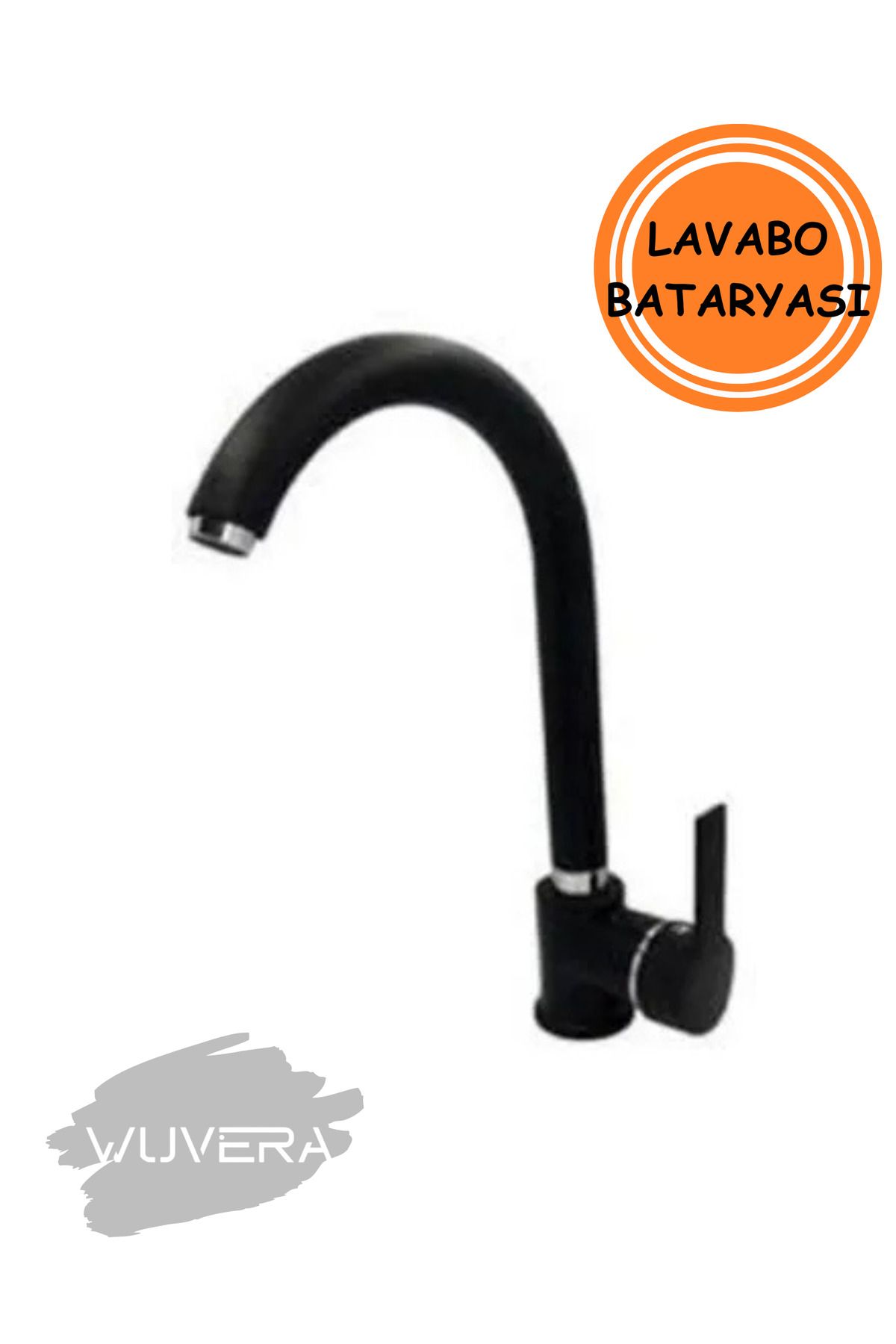 WUVERA Siyah Delta Lavabo Bataryası – Mat Siyah, Dayanıklı, Aç-kapa Mekanizmalı Lavabo Bataryası