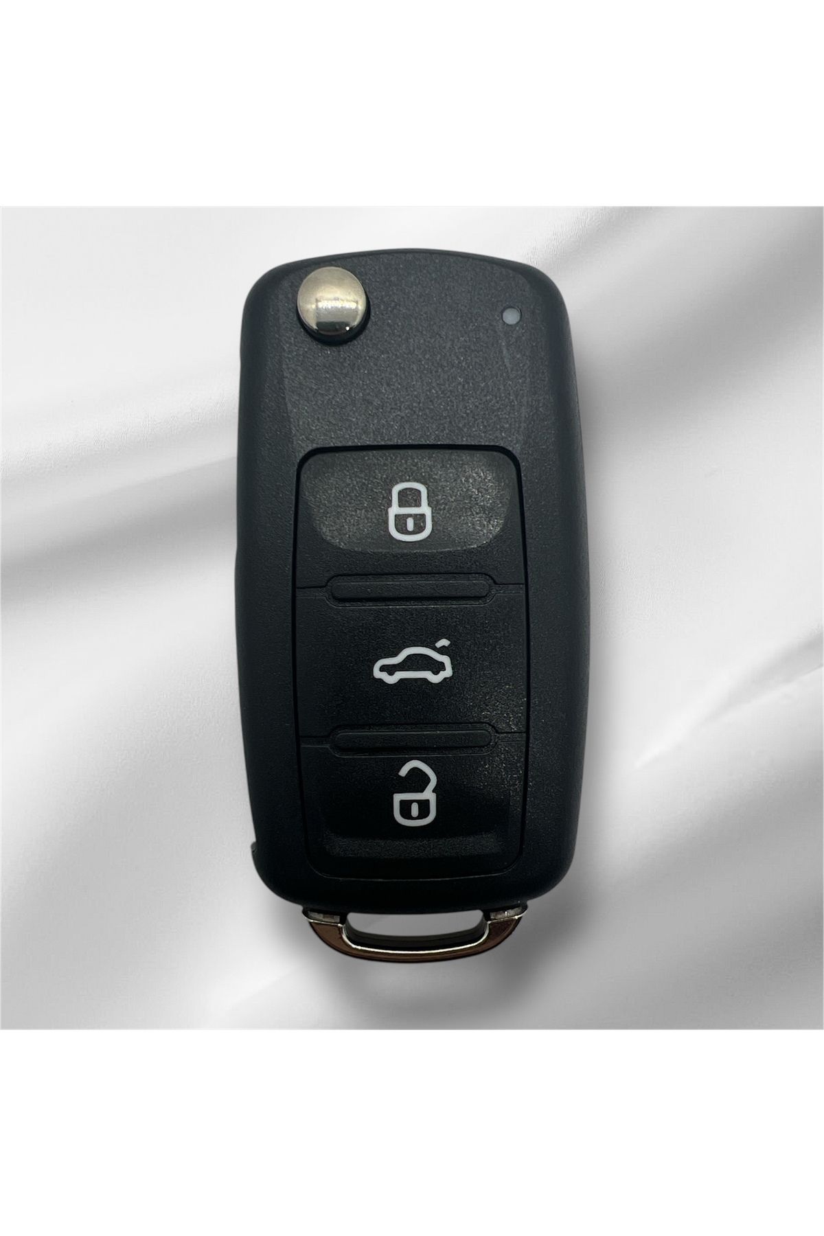 Luxe Aksesuarr Volkswagen Uds Golf Jetta Passat Polo Sustalı Kumanda Kabı 3 Buton Yazılı