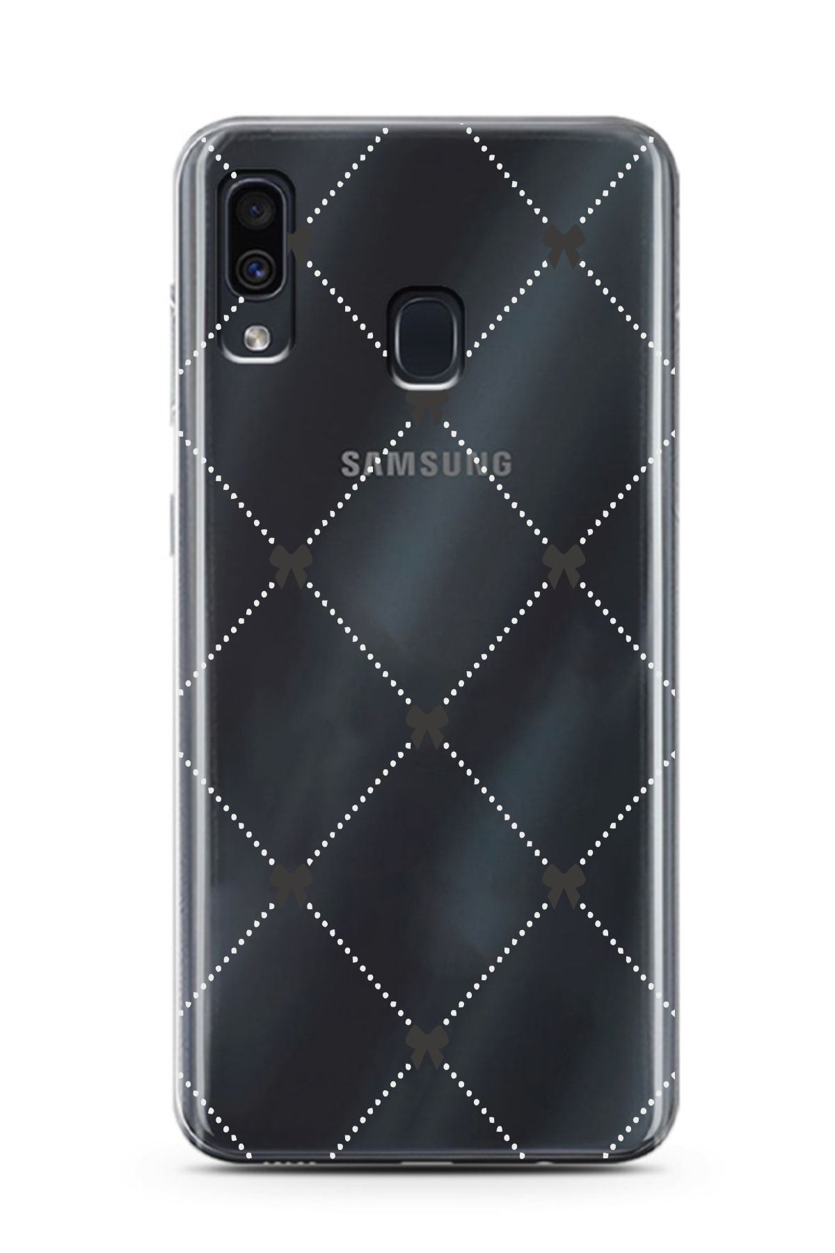 moonset Samsung Galaxy A20 / A30 Uyumlu Kurdeleler Tasarımlı Baskılı Şeffaf Telefon Kılıfı