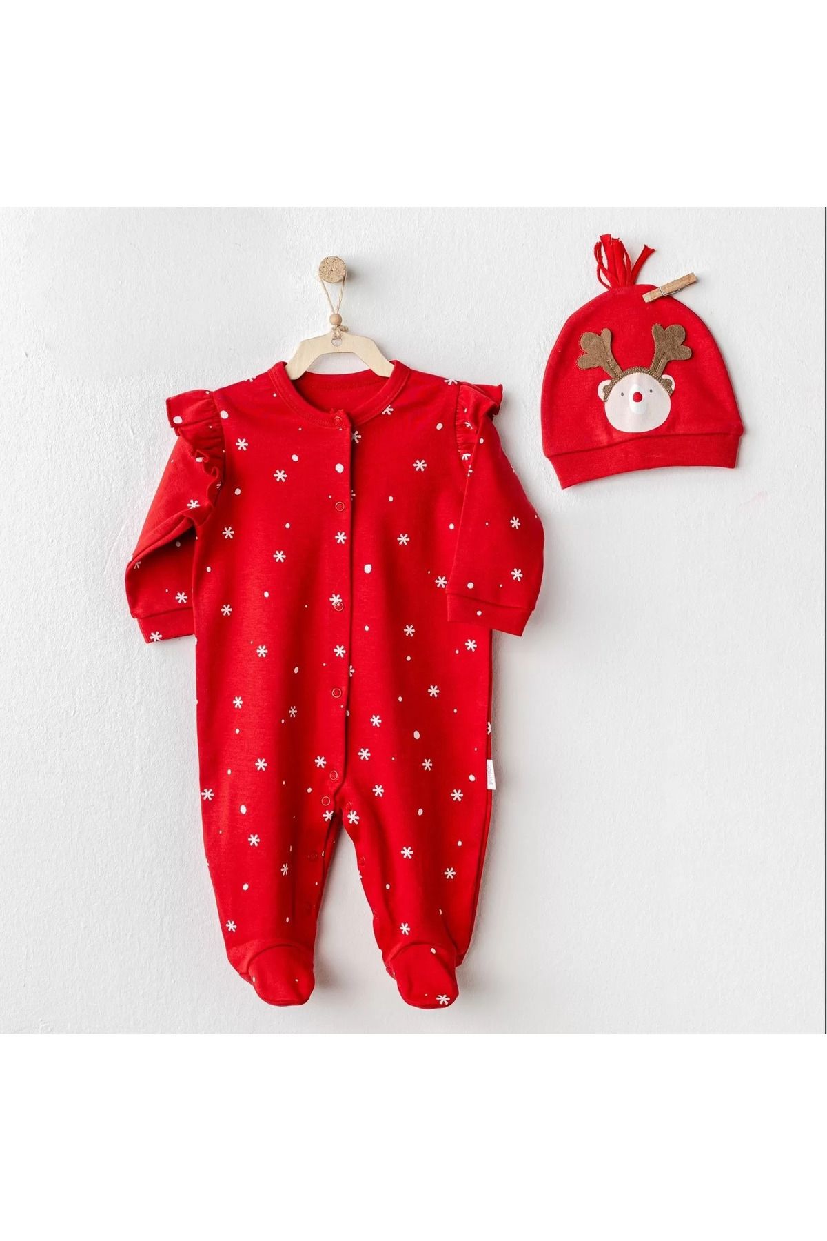 Shop58 Happy Newyear Kadife Bebek Tulum Takım Red