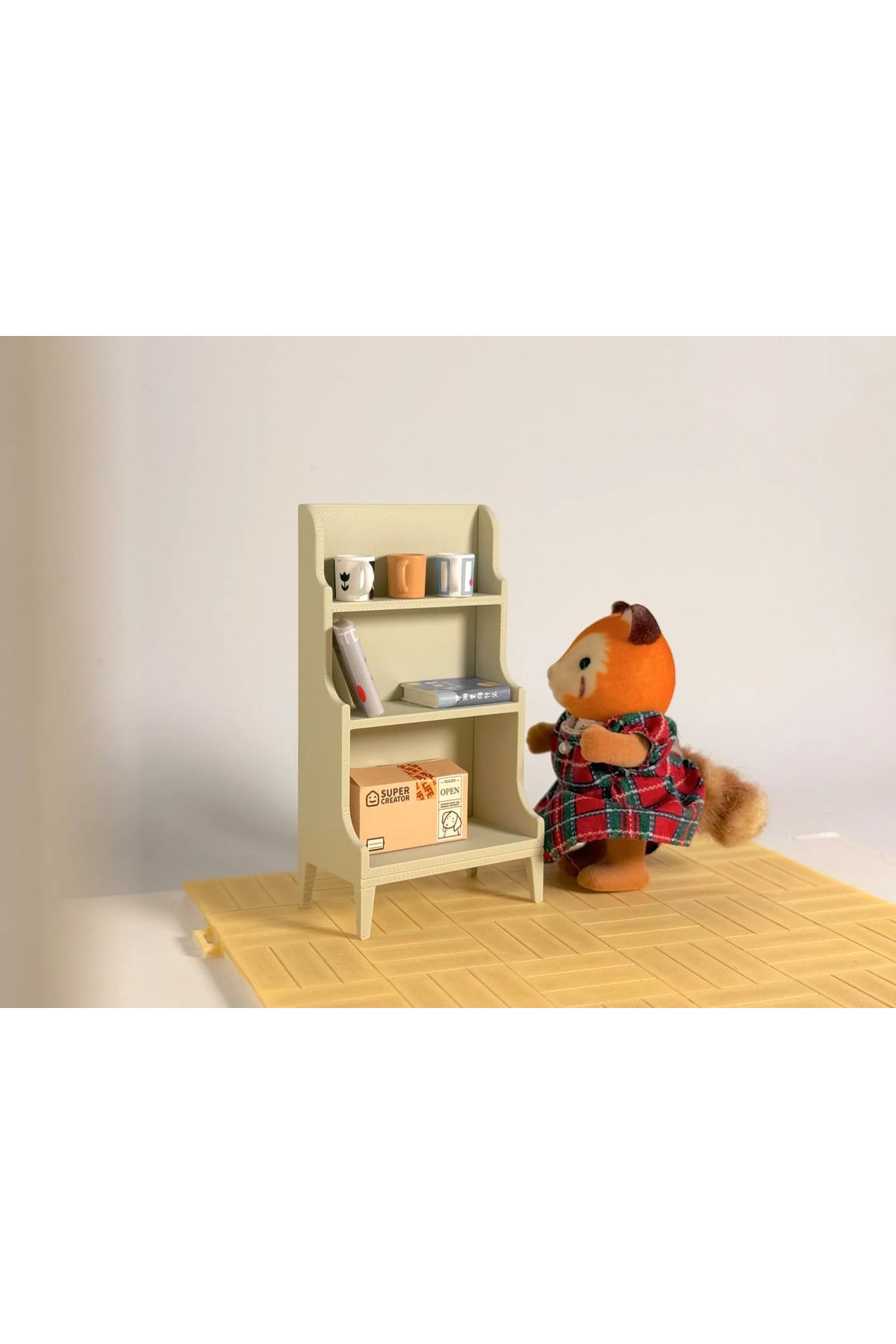 CharmFancy-1/12 Scale Open Shelf Bookcase Miniature Diorama Ware Accessory 4