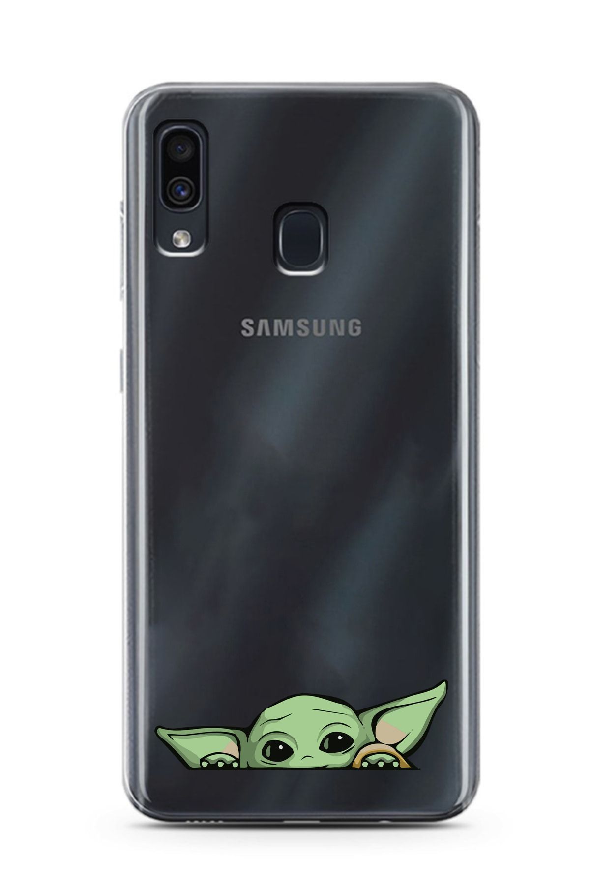 moonset Samsung Galaxy A20 / A30 Uyumlu Yoda Tasarımlı Baskılı Şeffaf Telefon Kılıfı