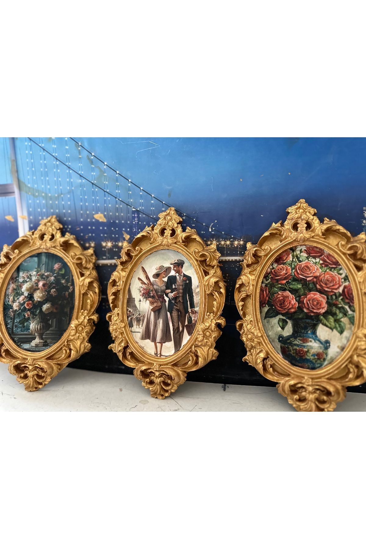busraconcept Dekopaj tablo 3lü set 25cm vintage tarzı özel el yapımı tablo