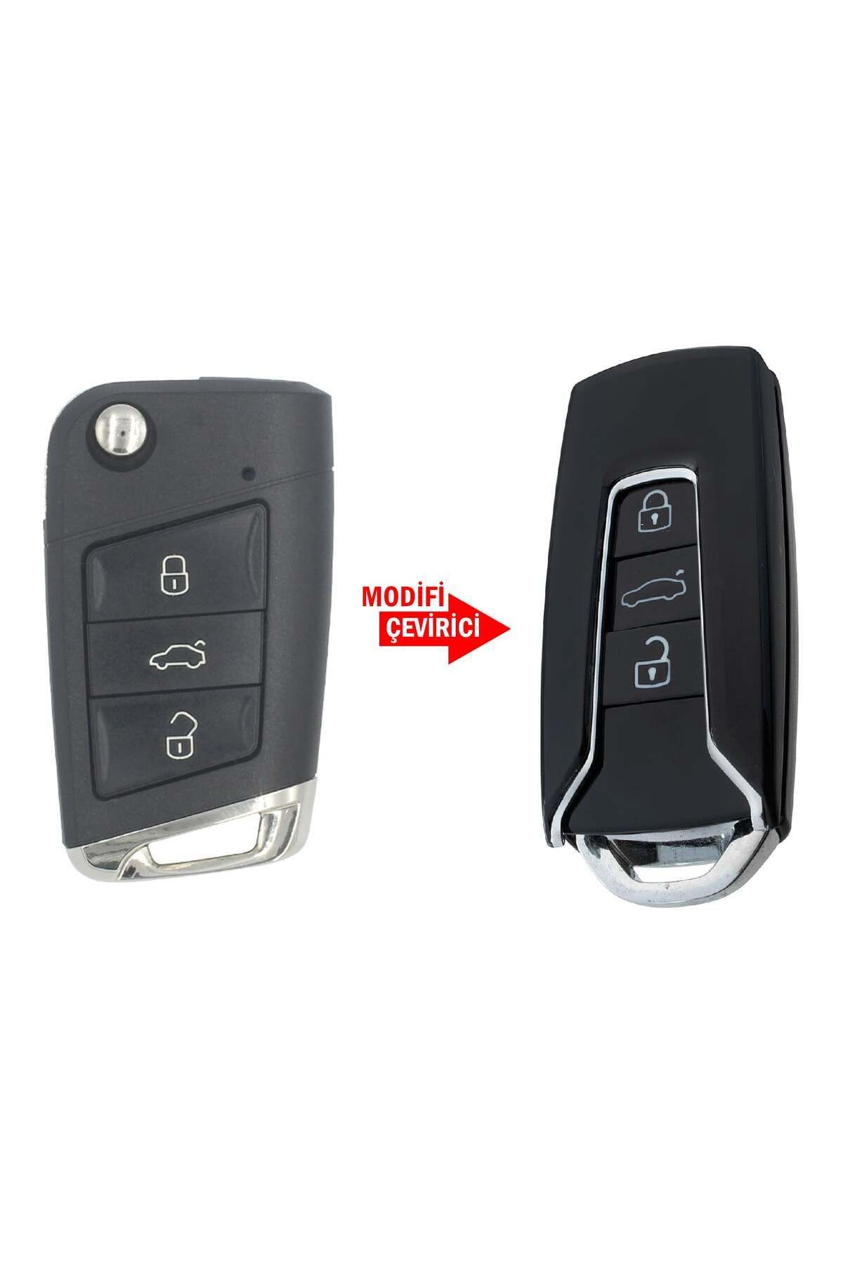 Luxe Aksesuarr Volkswagen Golf-Jetta Skoda Oktavia super b Sea Leon (Smart) Çevirici - dönüşüm Kumanda Kabı 3 Buton
