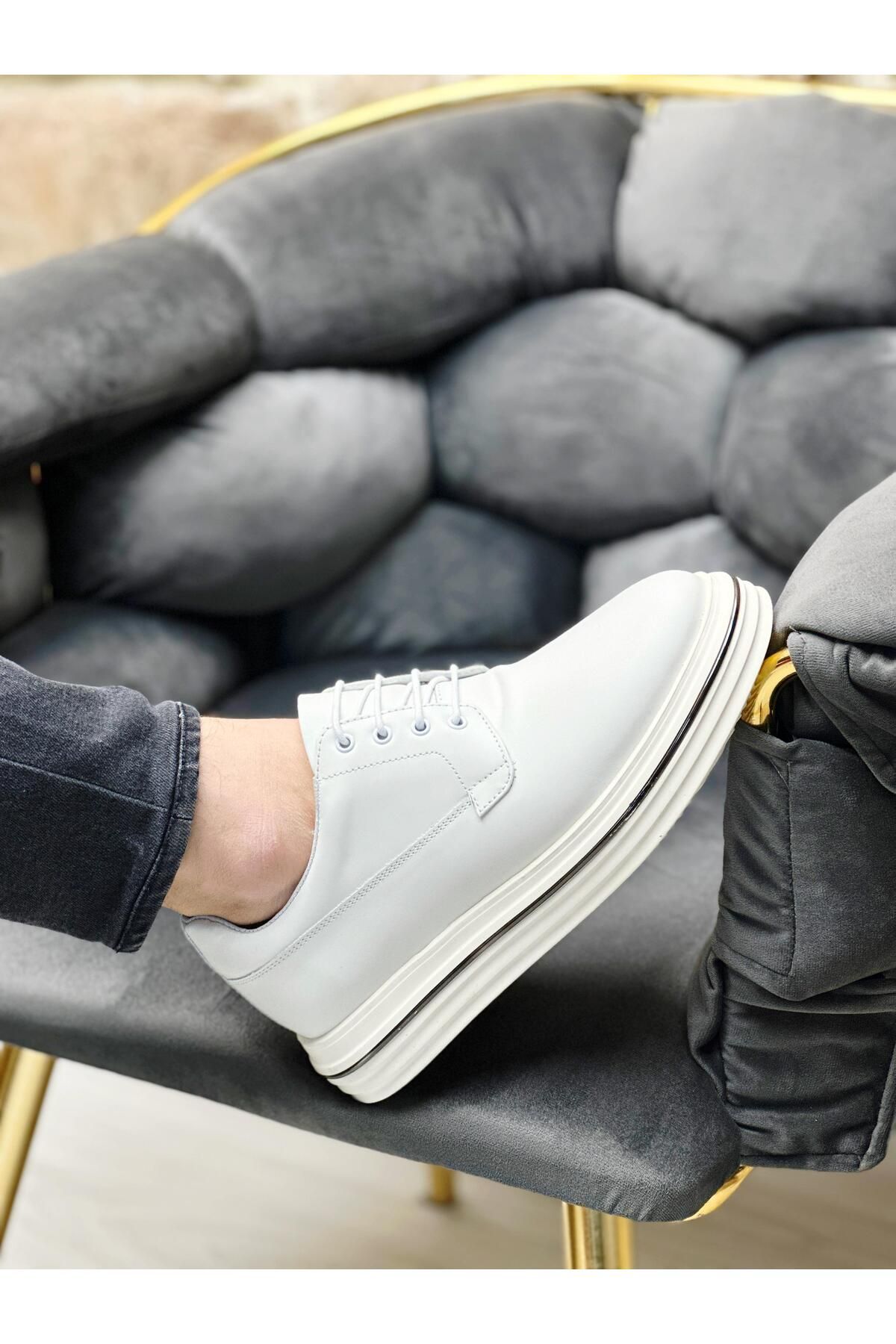 ByItallanoshoes WHİTE LUPA 0068 HAKİKİ DERİ GÜNLÜK ERKEK SNEAKER BEYAZ