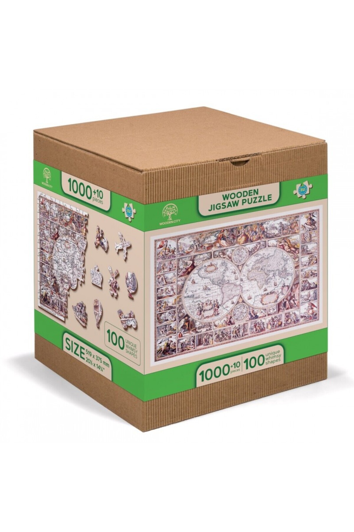 Wooden City-Wooden Puzzle The Age of Exploration Map XL, Wooden City, 1010 pieces 7
