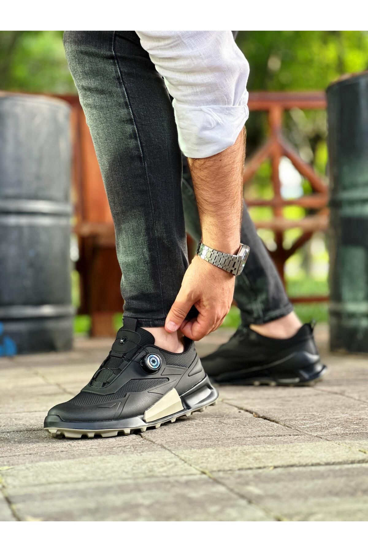 ByItallanoshoes BLACK KONDAR 0067 HAKİKİ DERİ GÜNLÜK ERKEK SNEAKER SİYAH