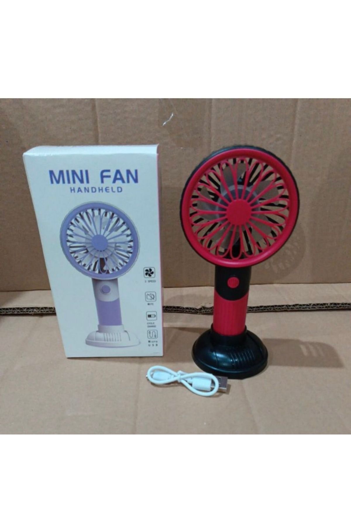 abnturk Masaüstü Mini Fan Şarjlı Soğutucu Taşınabilir Pratik Vantilatör