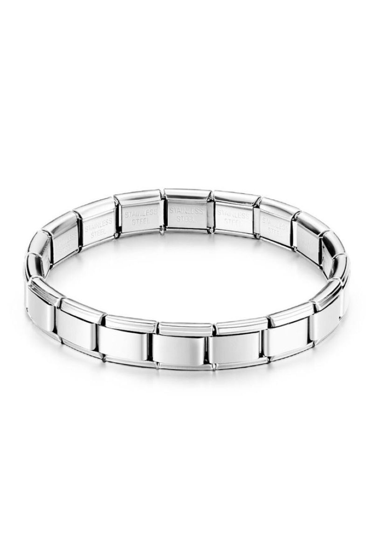 Ervalina Gümüş Rengi Charm İtalyan Çelik Trend Bileklik