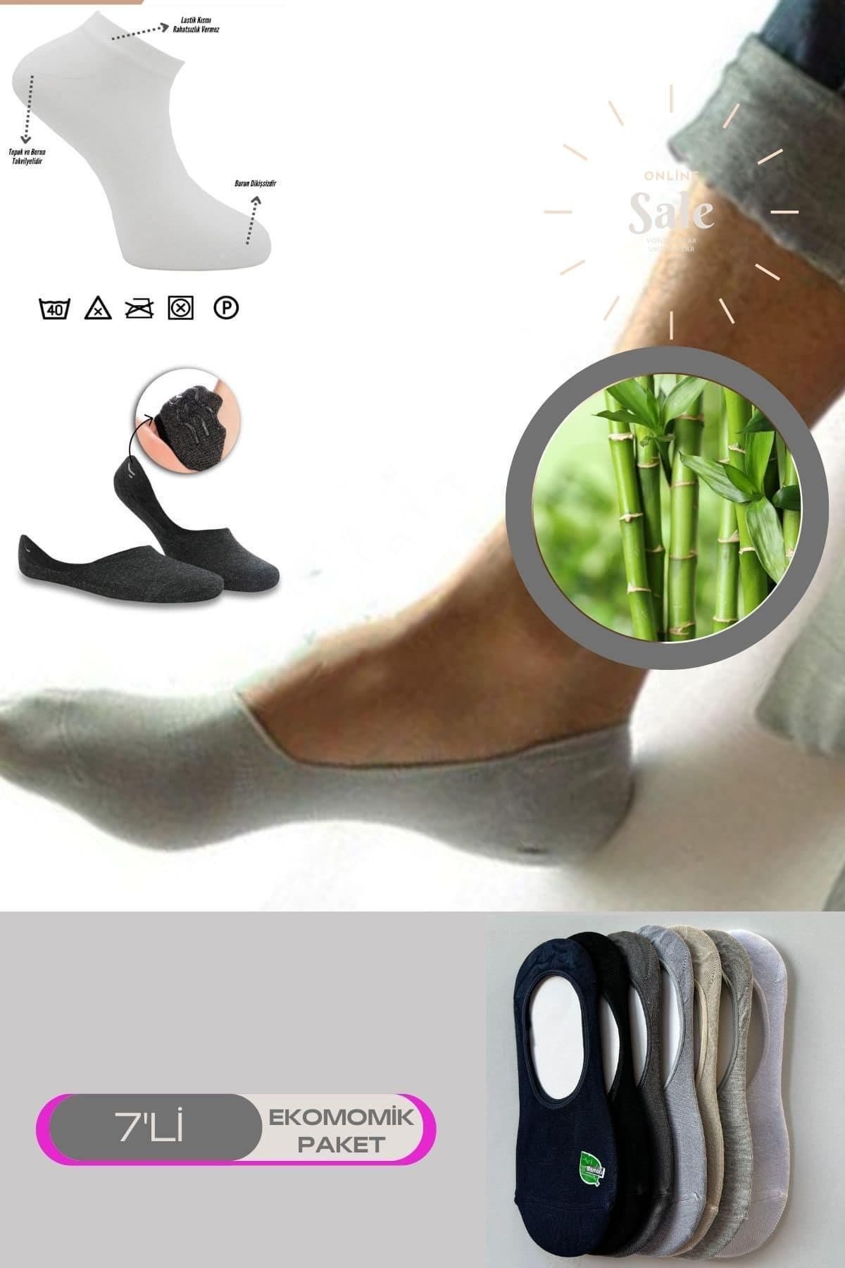 Shop58 6lı Bambu Topuk Burun Dikişsiz Görünmez Spor Kadın Babet Çorap 1007-6lı
