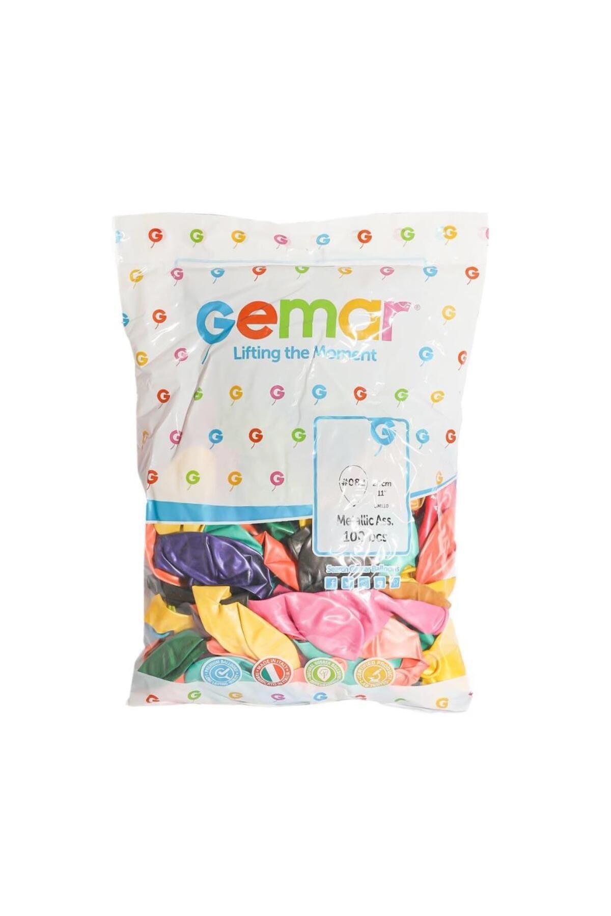 Shop58 Nessiworld GM-110-82 Metalik Karışık Renk Balon 100 Adet-Dinamik Oyuncak