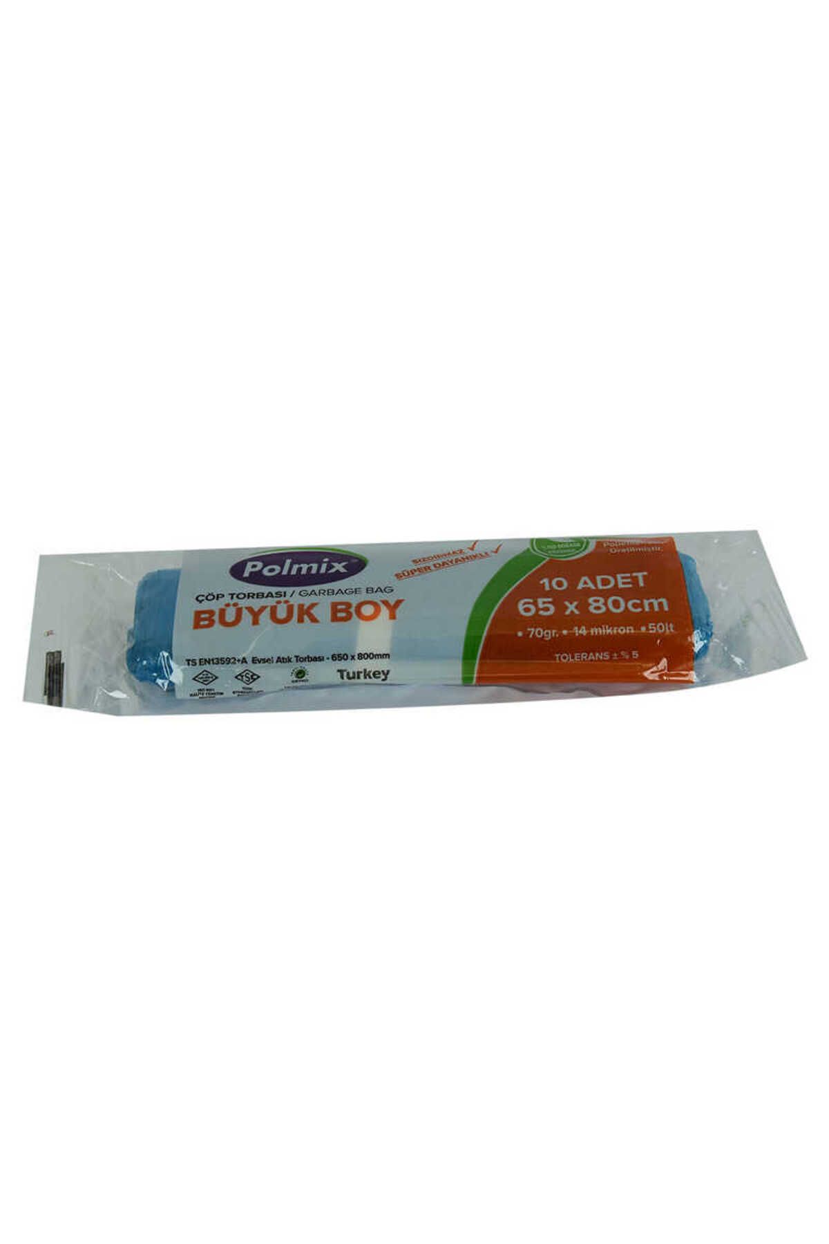 TimeStart Çöp Torbası Büyük Boy 65x80Cm 70Gr 14Mikron 50Lt Mavi Rulo 10 Adet