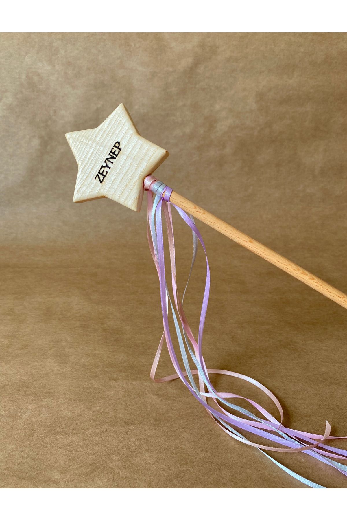 tiny wood İsme Özel Ahşap Yıldız Asa | 40 cm Doğal Sihirli Peri Değneği – Montessori Uyumlu