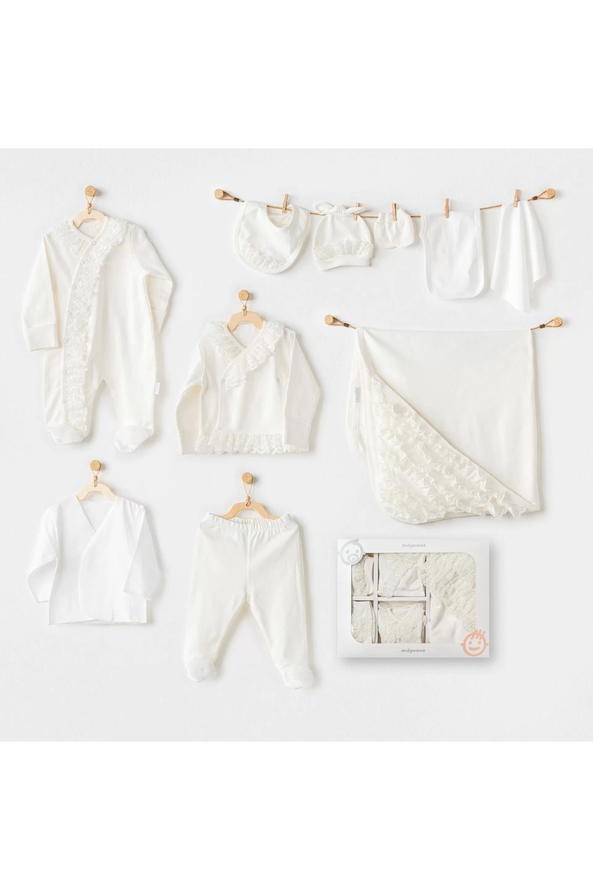 Shop58 Newborn Chic Girl 10'lu Hastane Çıkışı Ekru