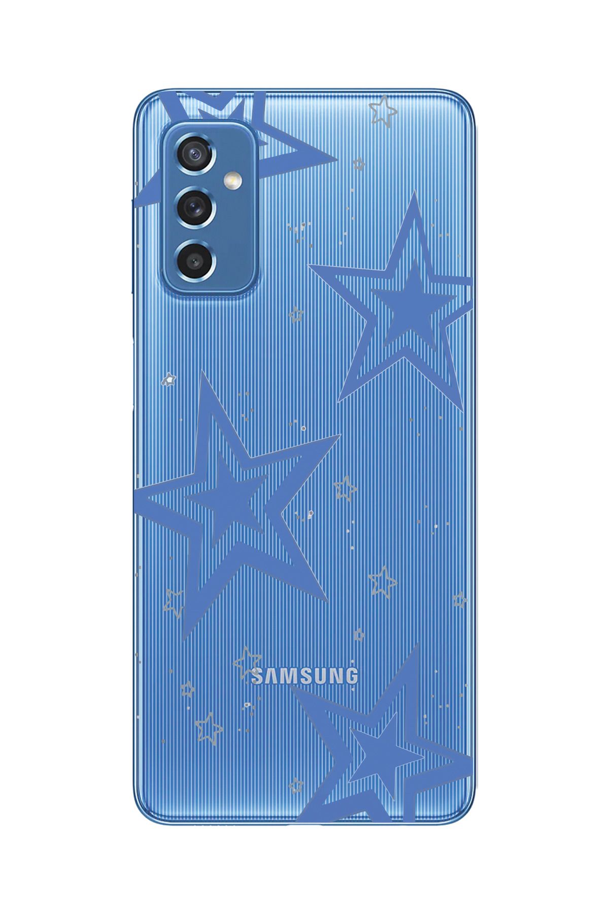 moonset Samsung Galaxy M52 Uyumlu Yıldız Tasarımlı Baskılı Şeffaf Telefon Kılıfı