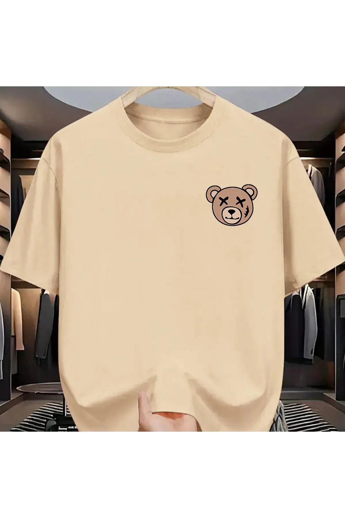 FeaR LeeS Ayı Baskılı Oversize T-shirt