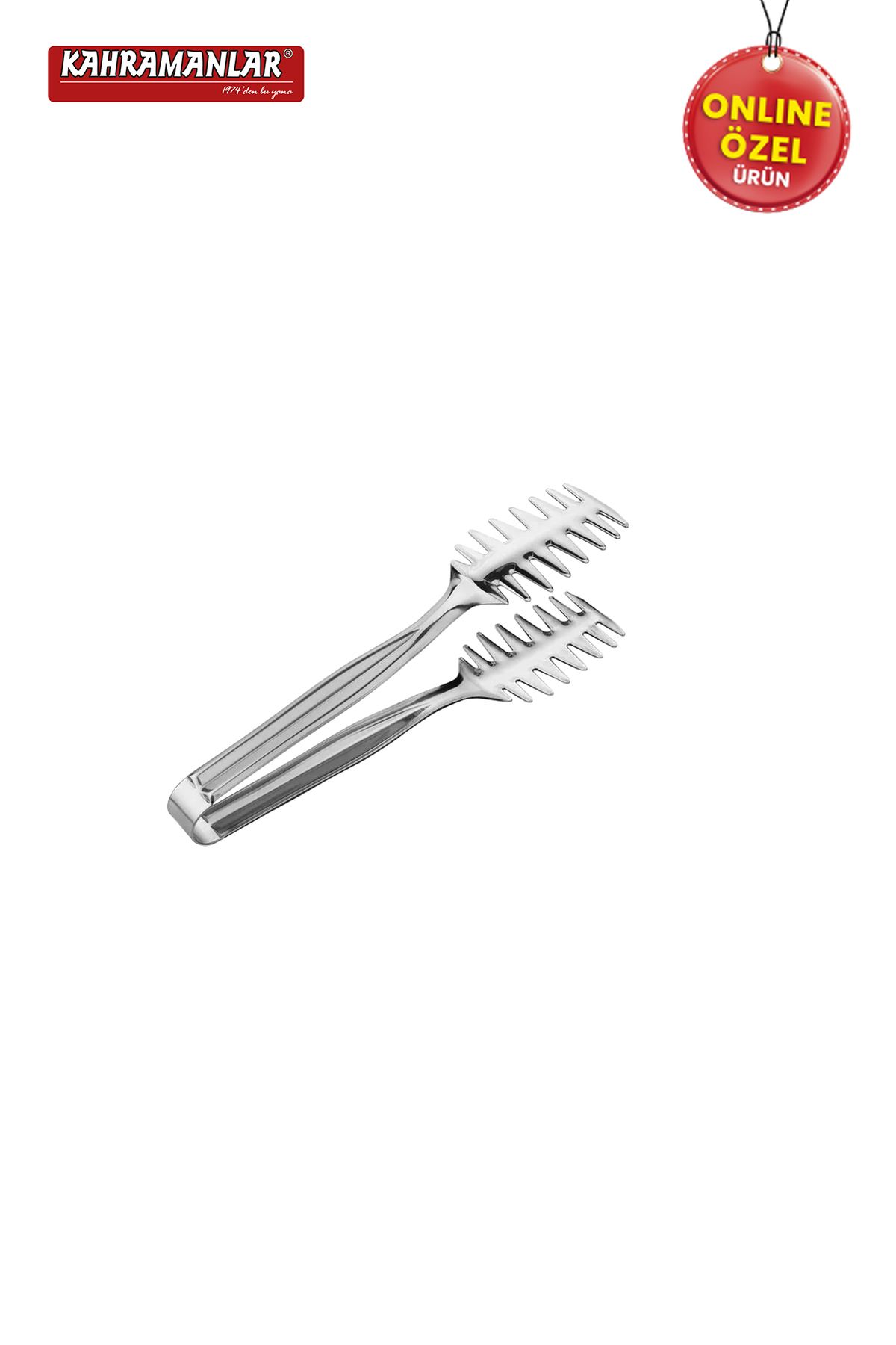 Kahramanlar-Demre 3-Piece Platinum Steel Grilled Salad Crepe Tongs Set 7