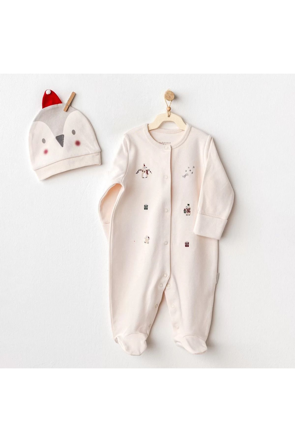 Shop58 Penguin Bebek Tulum Takım Ekru