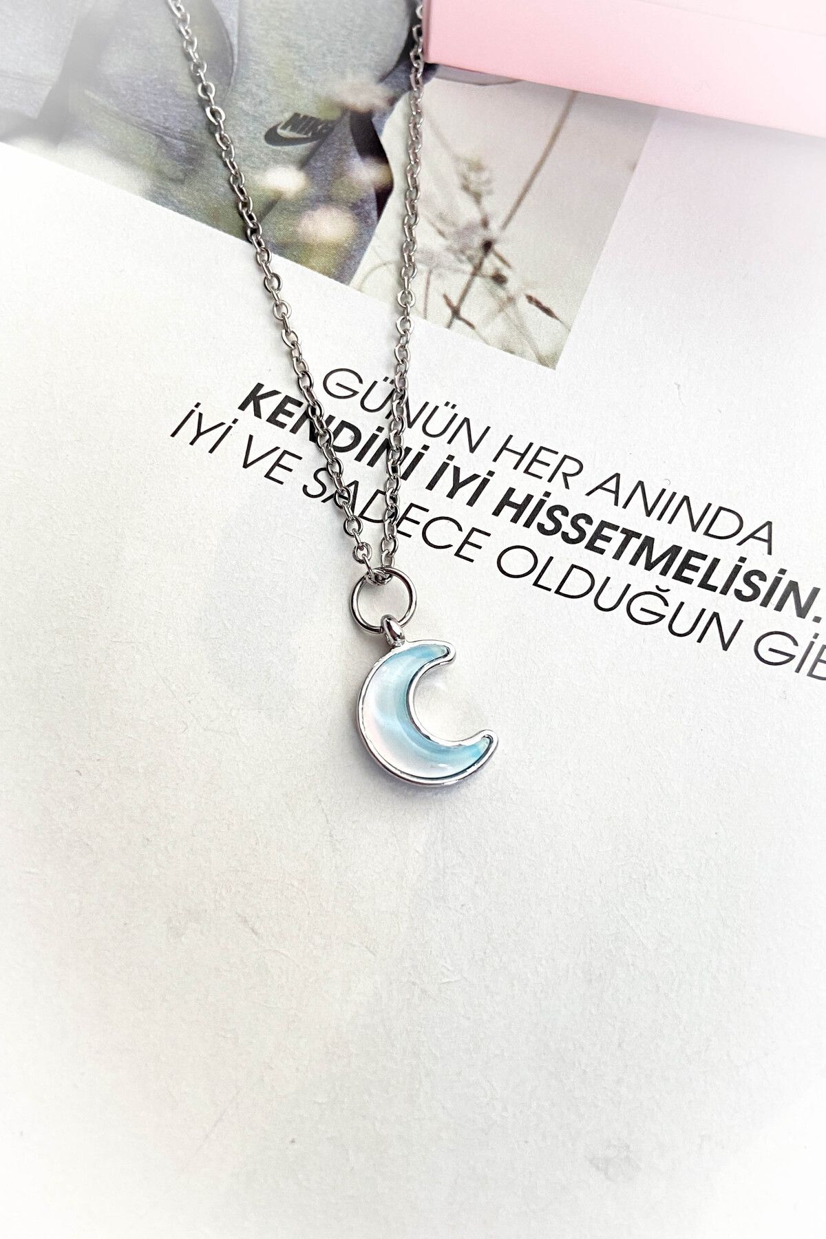 roshel Çelik Gümüş Renk Bombeli İnce Zincir Çelik Kolye