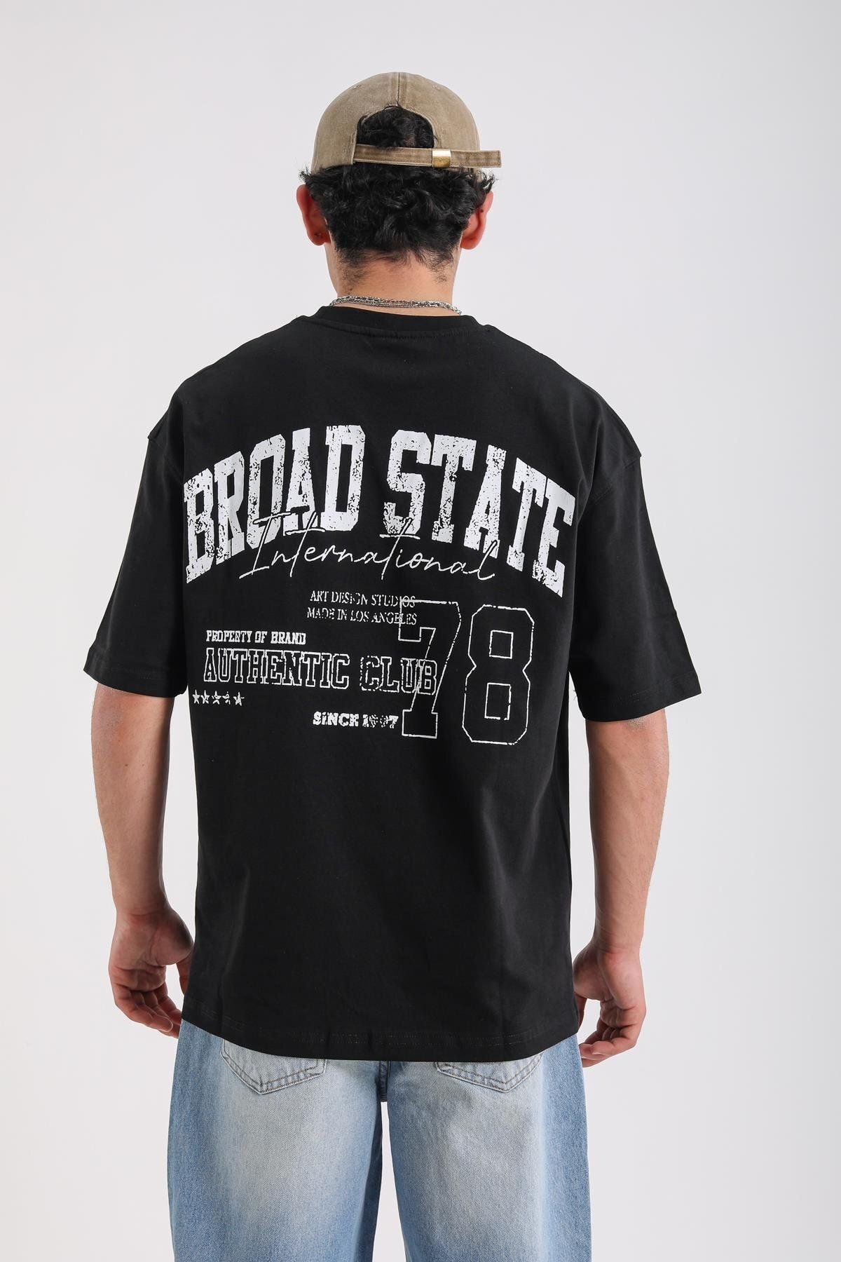 Jr.Crime Siyah Broad State Baskılı Oversize Tshirt