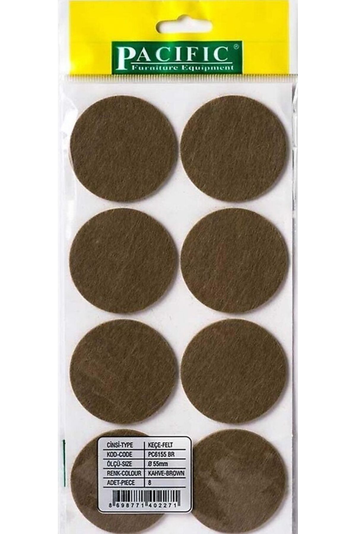 HAMADEX 50 mm Yapışkanlı Keçe Mobilya Masa Sandalye Parke Zemin Koruyu Kaydırmaz Keçe (8 li paket)