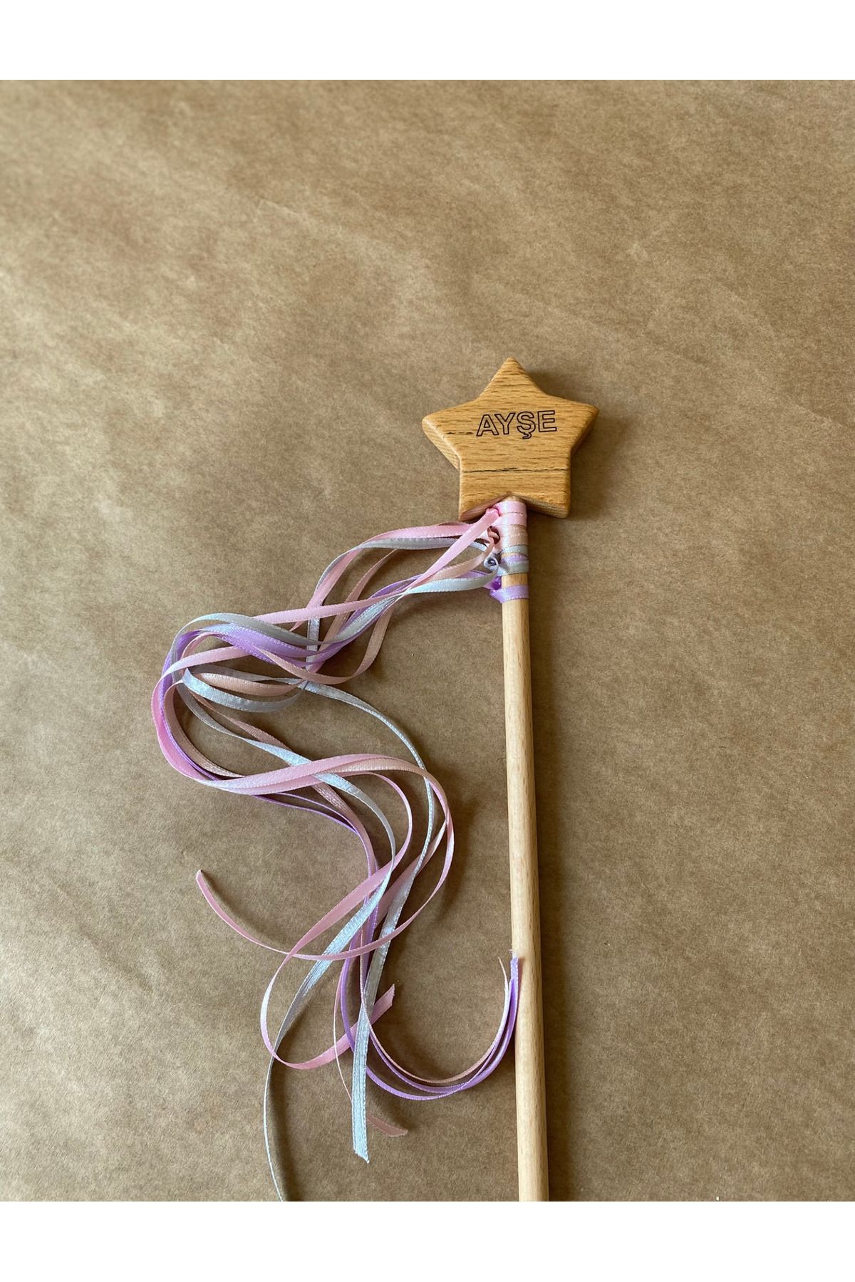 tiny wood İsme Özel Ahşap Yıldız Asa | 20 cm Doğal Sihirli Peri Değneği – Montessori Uyumlu